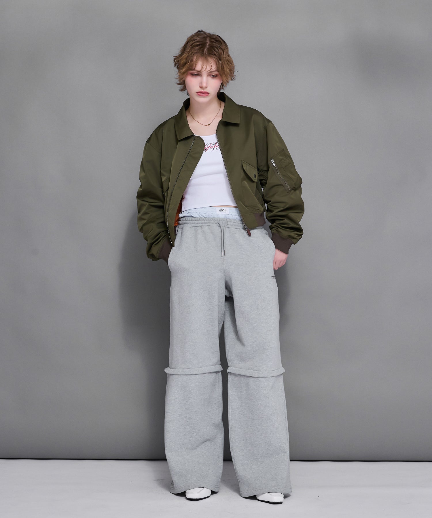 MODEL:170cm/COLOR:GRAY/SIZE:F