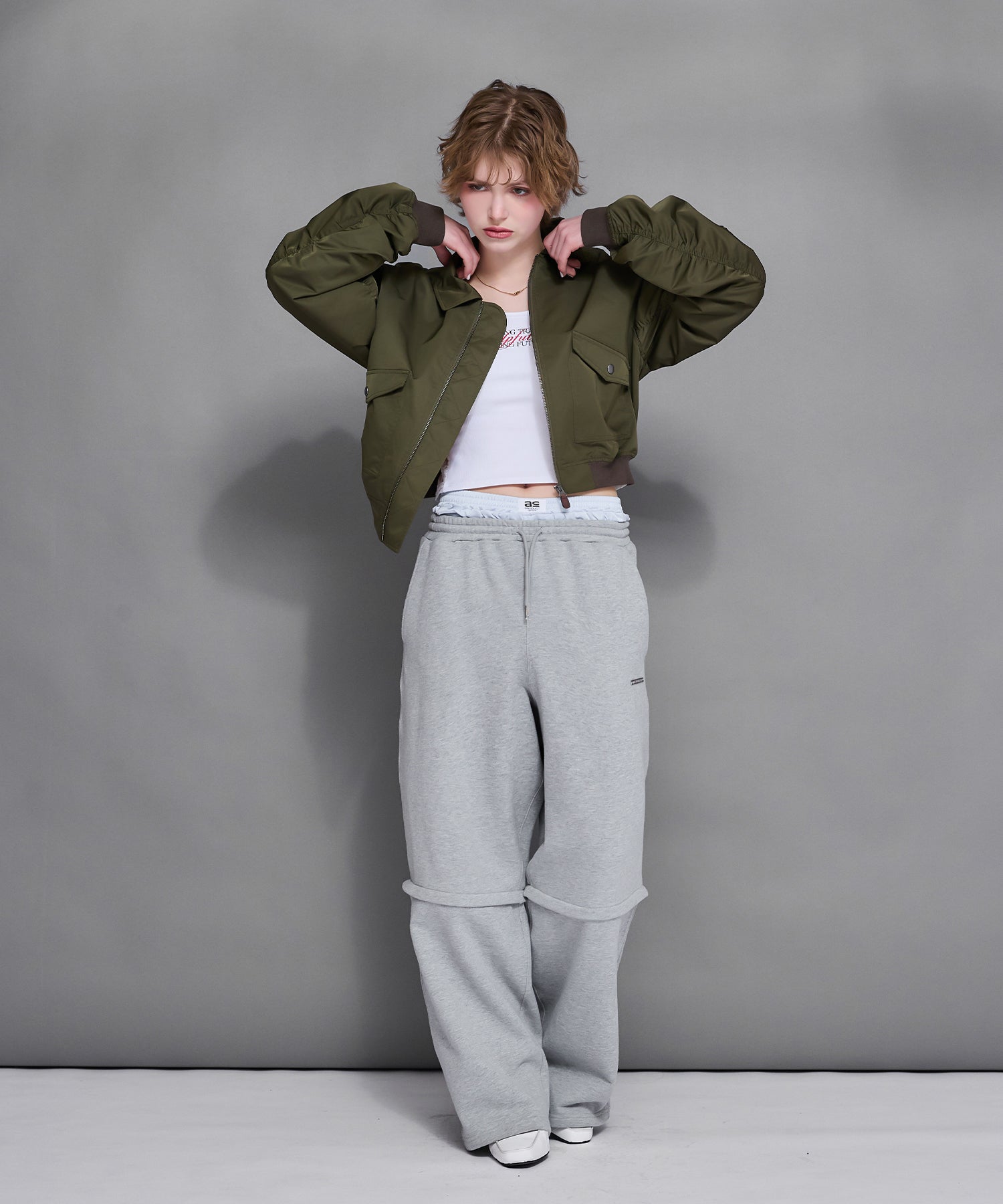 MODEL:170cm/COLOR:GRAY/SIZE:F