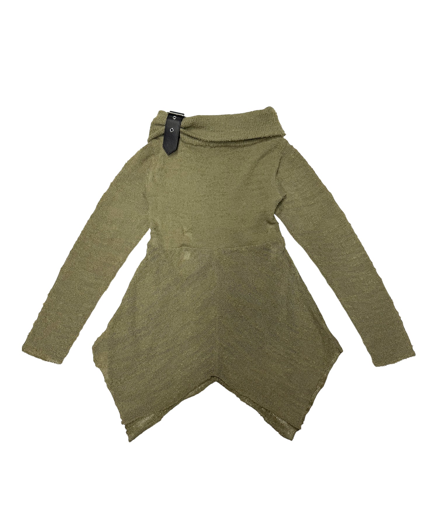 スラブヤーンオフショルニットミニワンピース