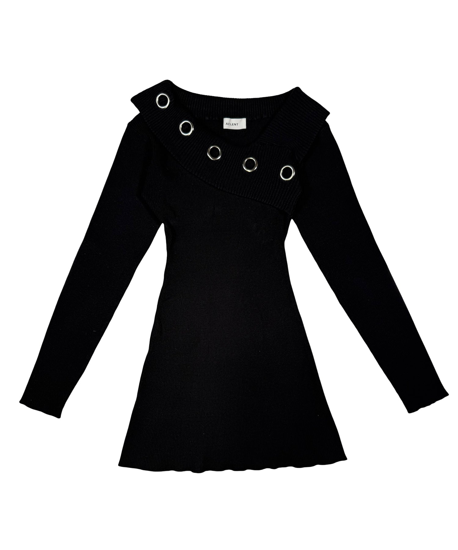 2wayショルダーアイレットミニニットワンピース