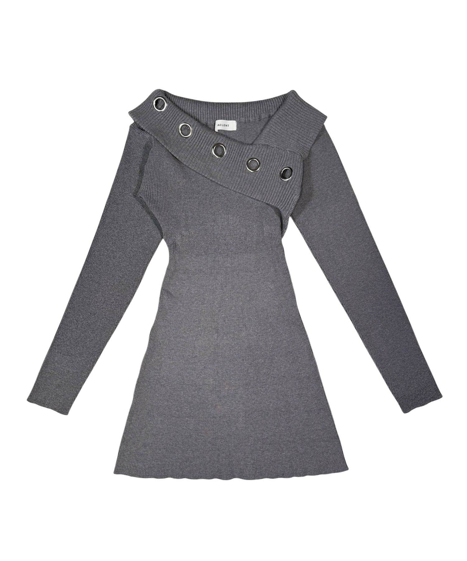 2wayショルダーアイレットミニニットワンピース