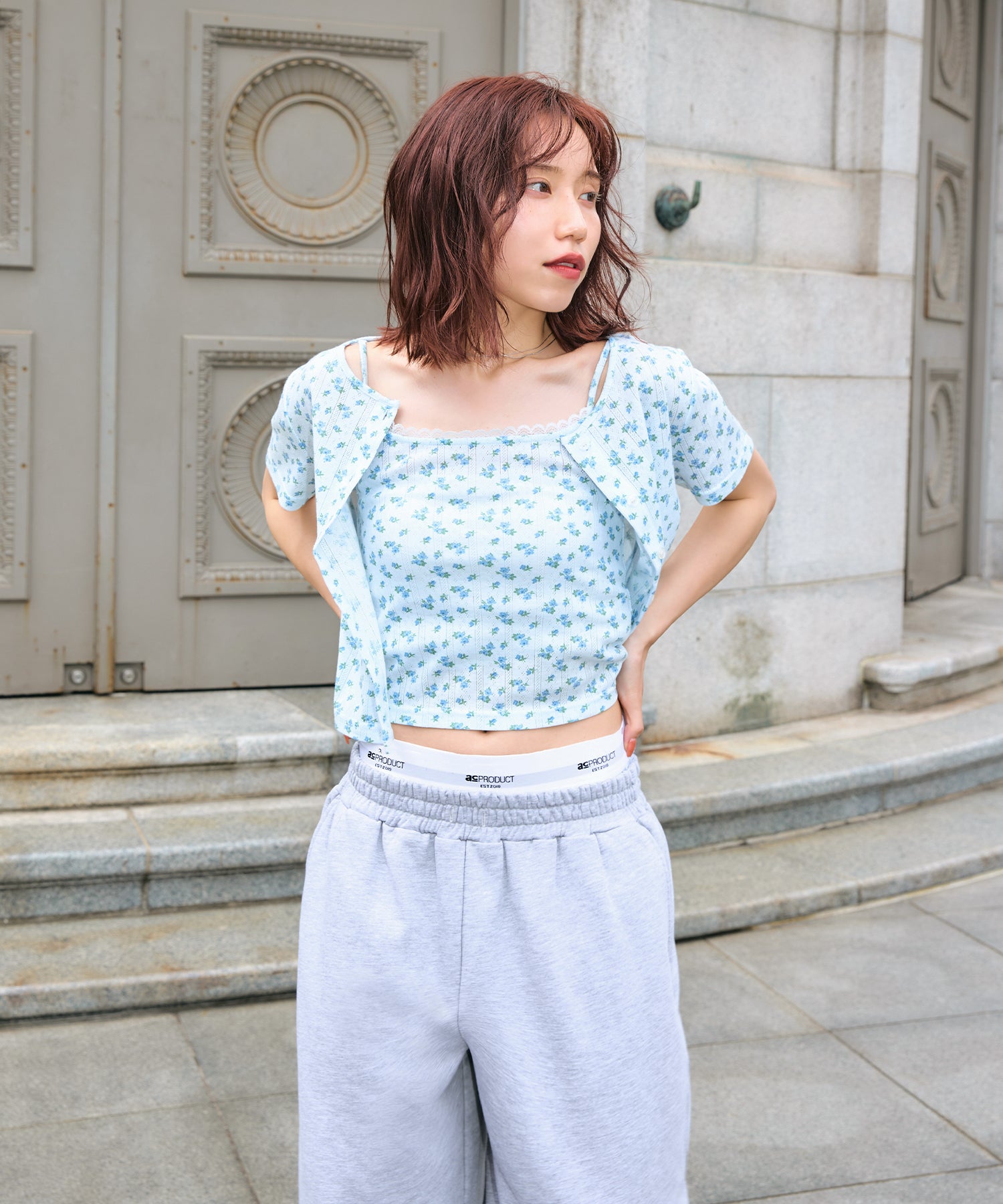 miyu:155cm/COLOR:LIGHT BLUE/SIZE:F