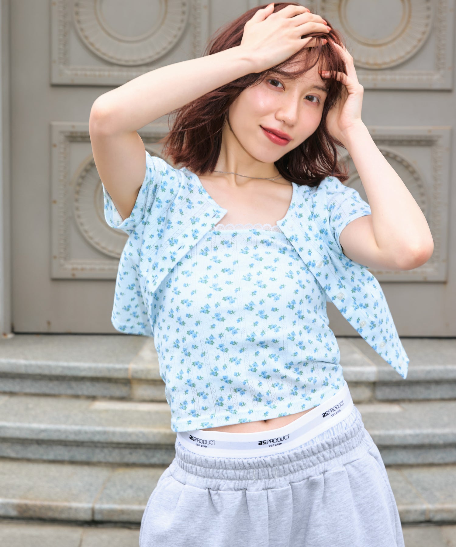 miyu:155cm/COLOR:LIGHT BLUE/SIZE:F