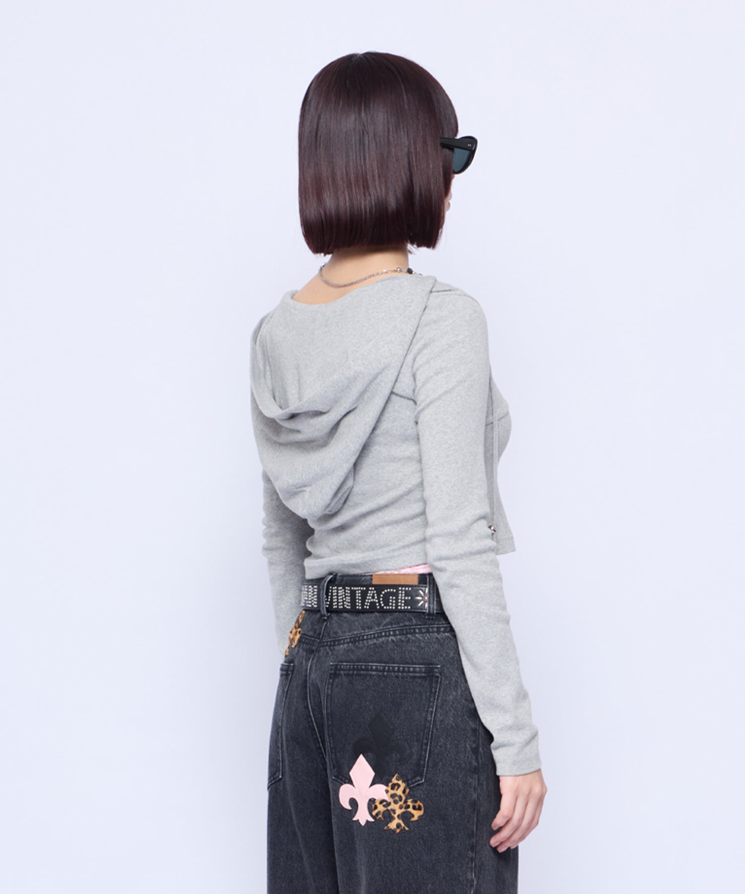 String Bustier Hooded Top