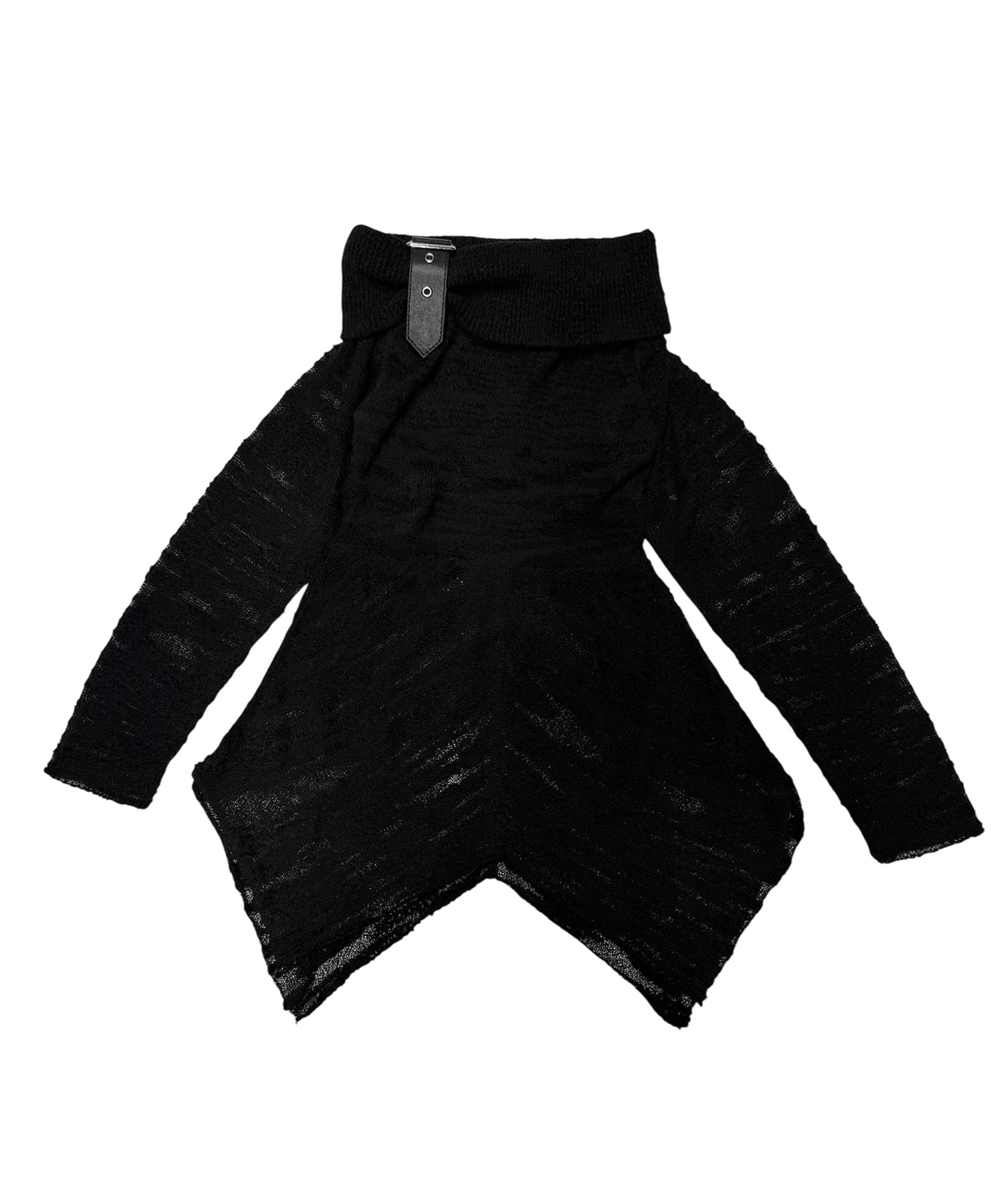 スラブヤーンオフショルニットミニワンピース