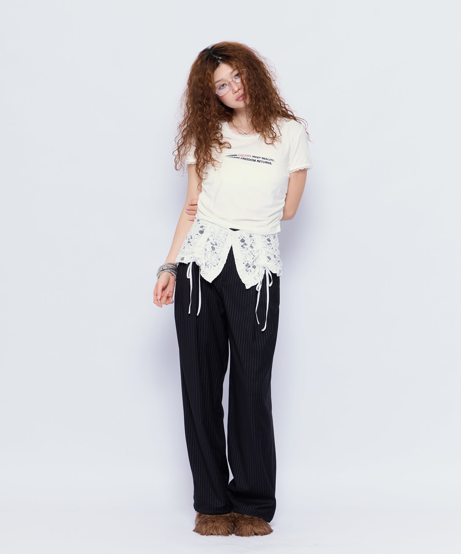 MODEL:168cm/COLOR:WHT/SIZE:F