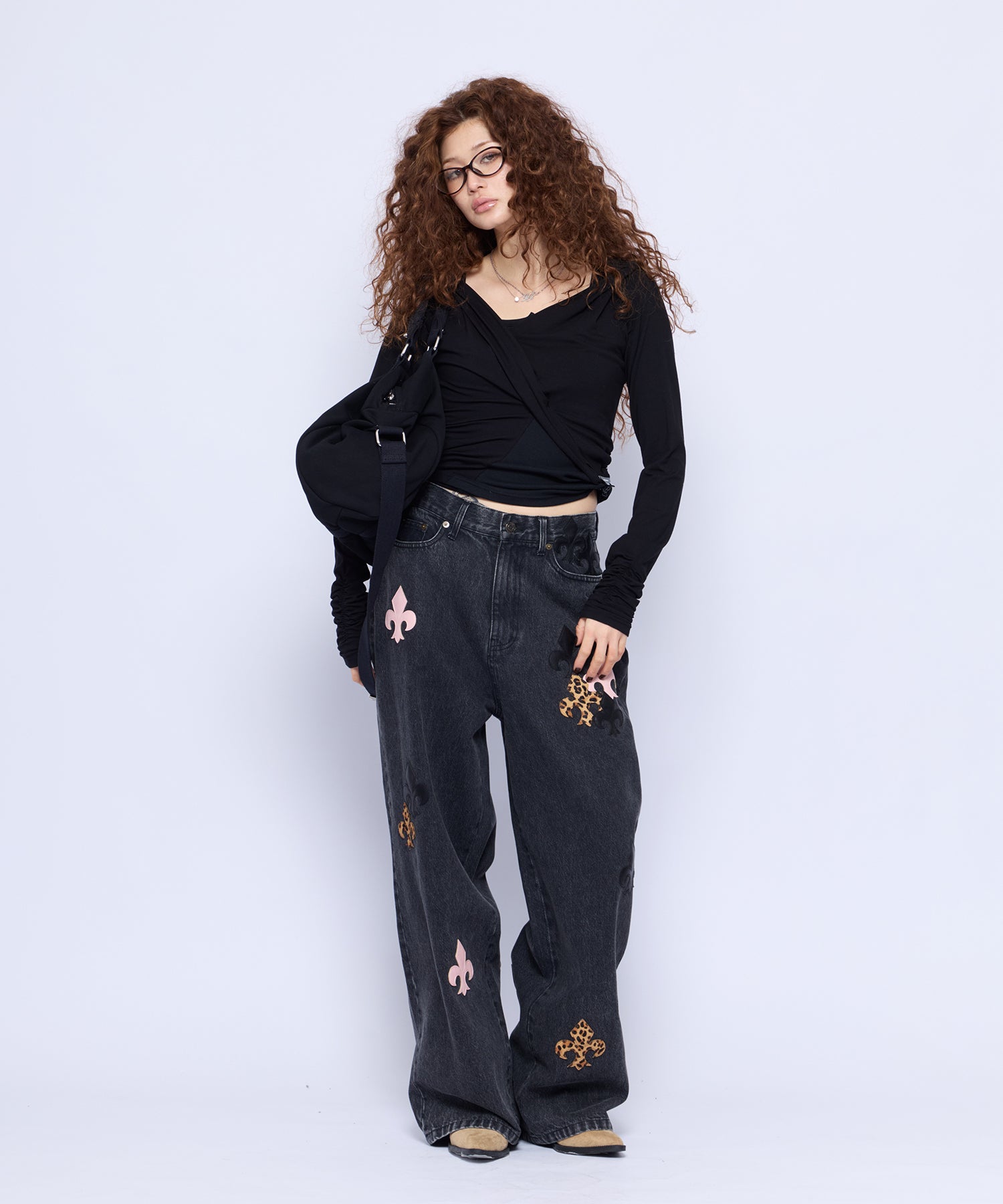 Leather Patch Sweat Bag