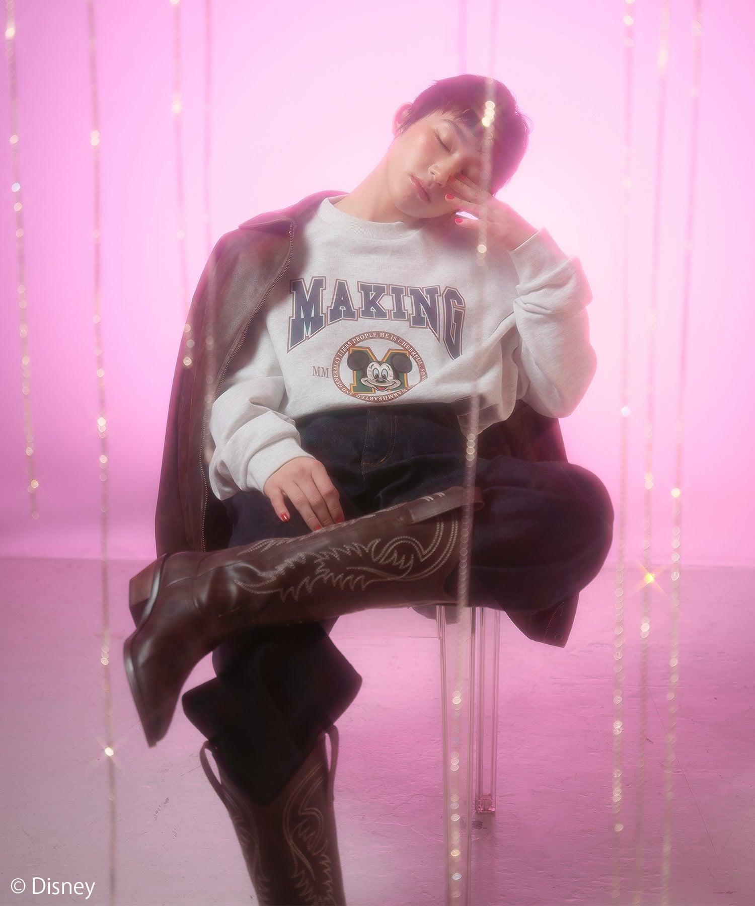 MODEL:166cm/COLOR:WHITE/SIZE:F