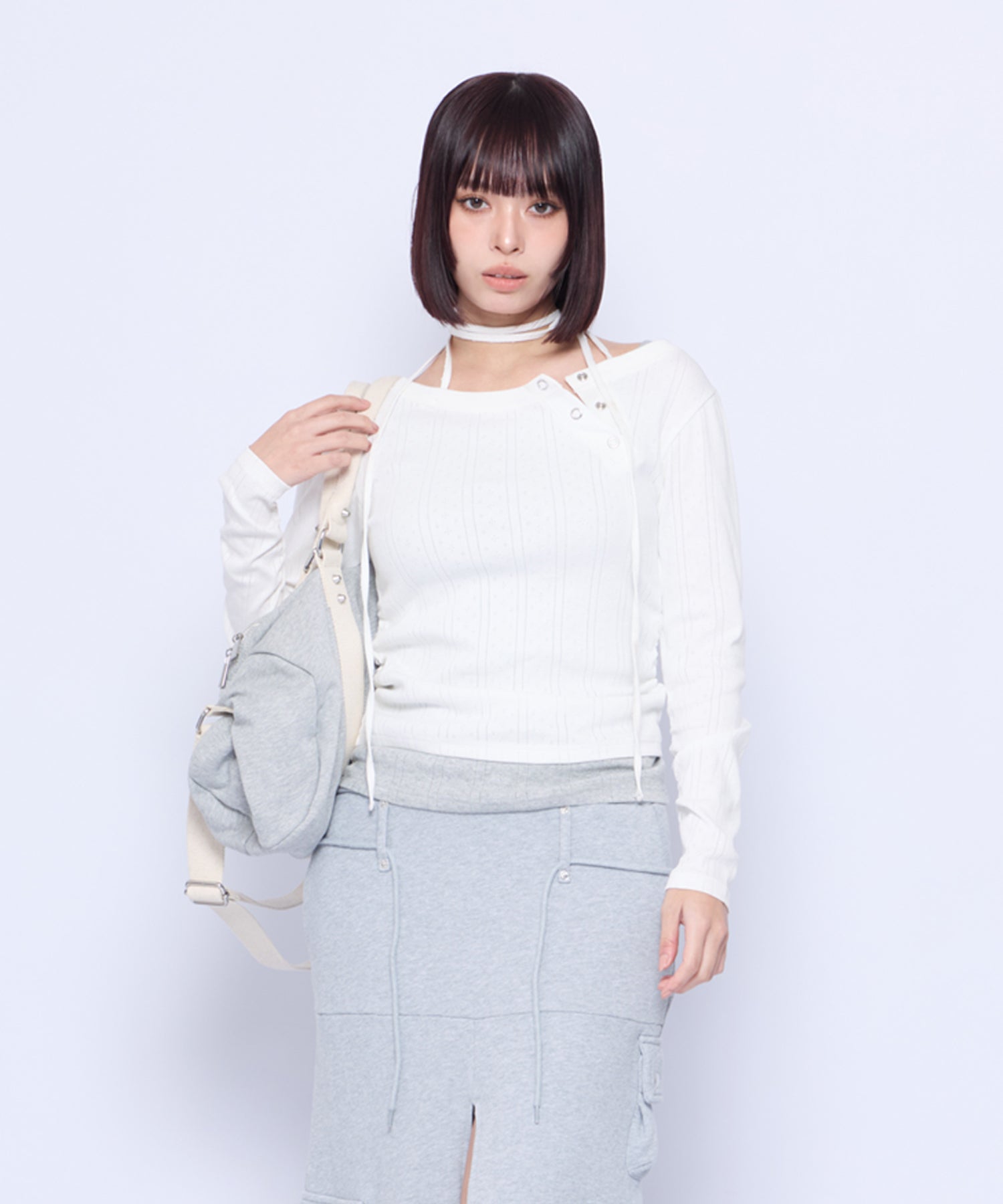 Leather Patch Sweat Bag