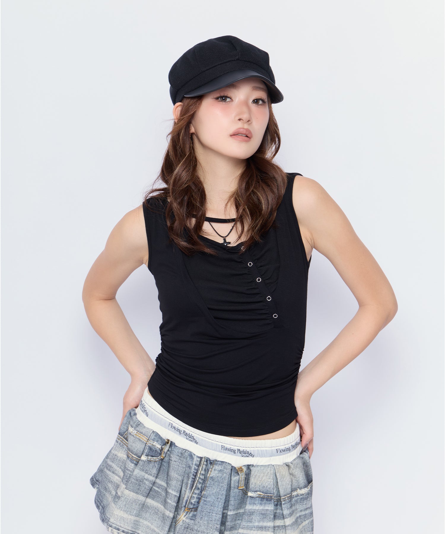 MODEL:170cm/COLOR:BLK/SIZE:F