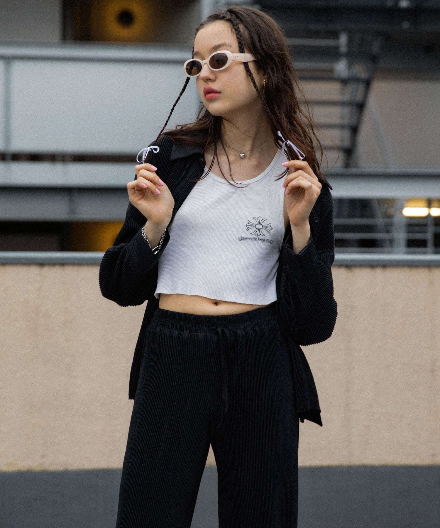 リラクシープリーツシャツ