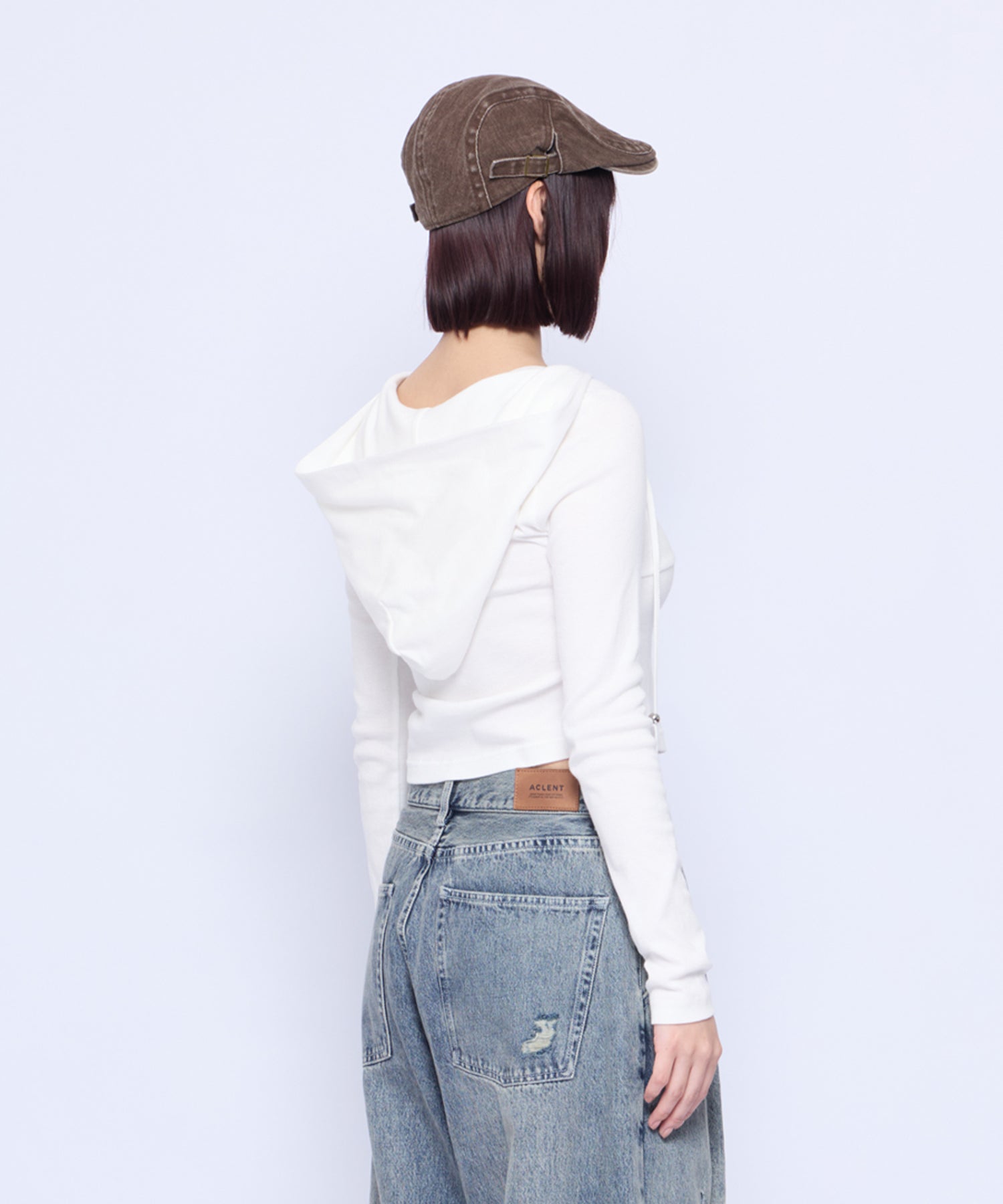 String Bustier Hooded Top