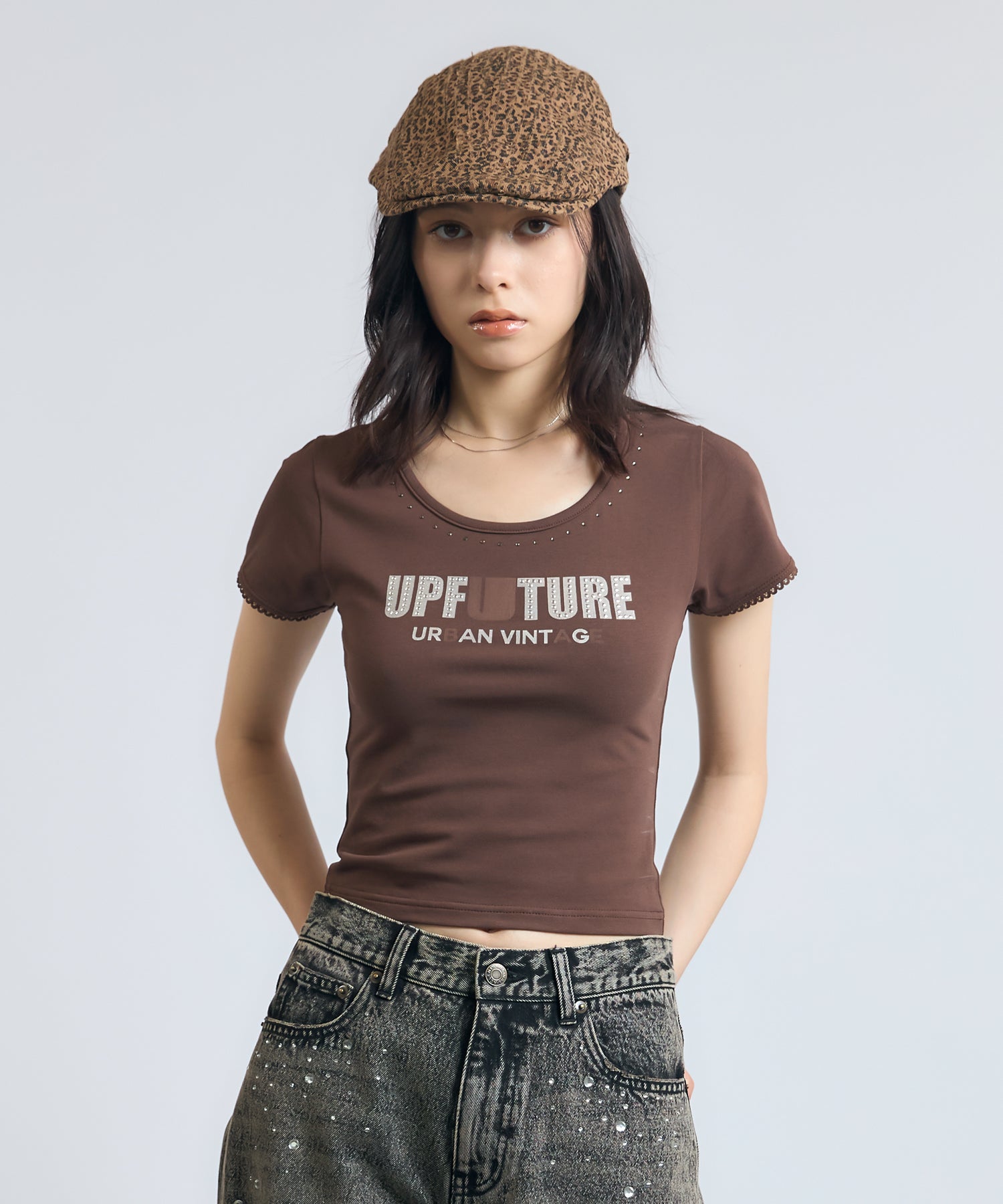MODEL:163cm/COLOR:BROWN/SIZE:F
