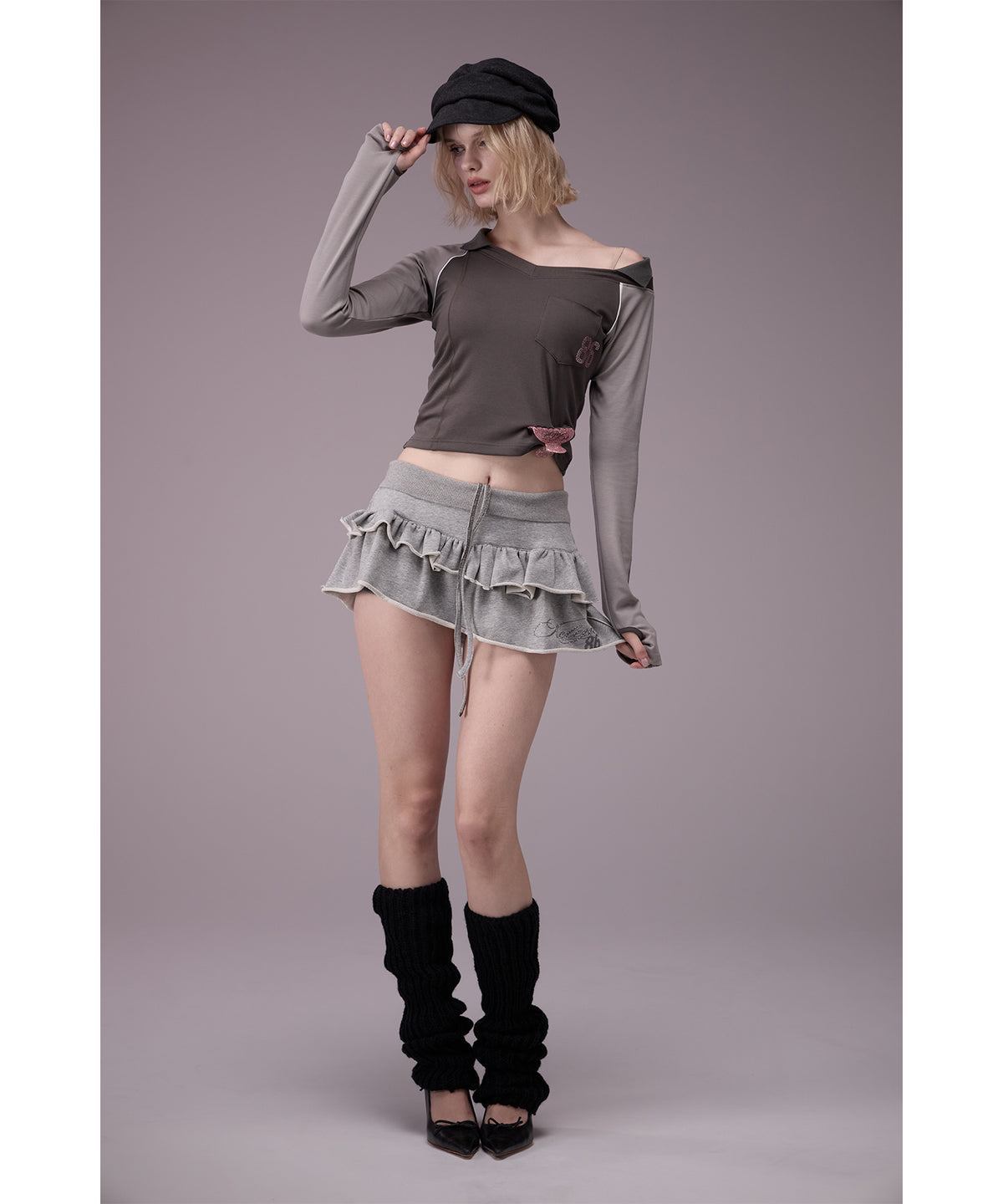 MODEL:176cm/COLOR:GRY/SIZE:F