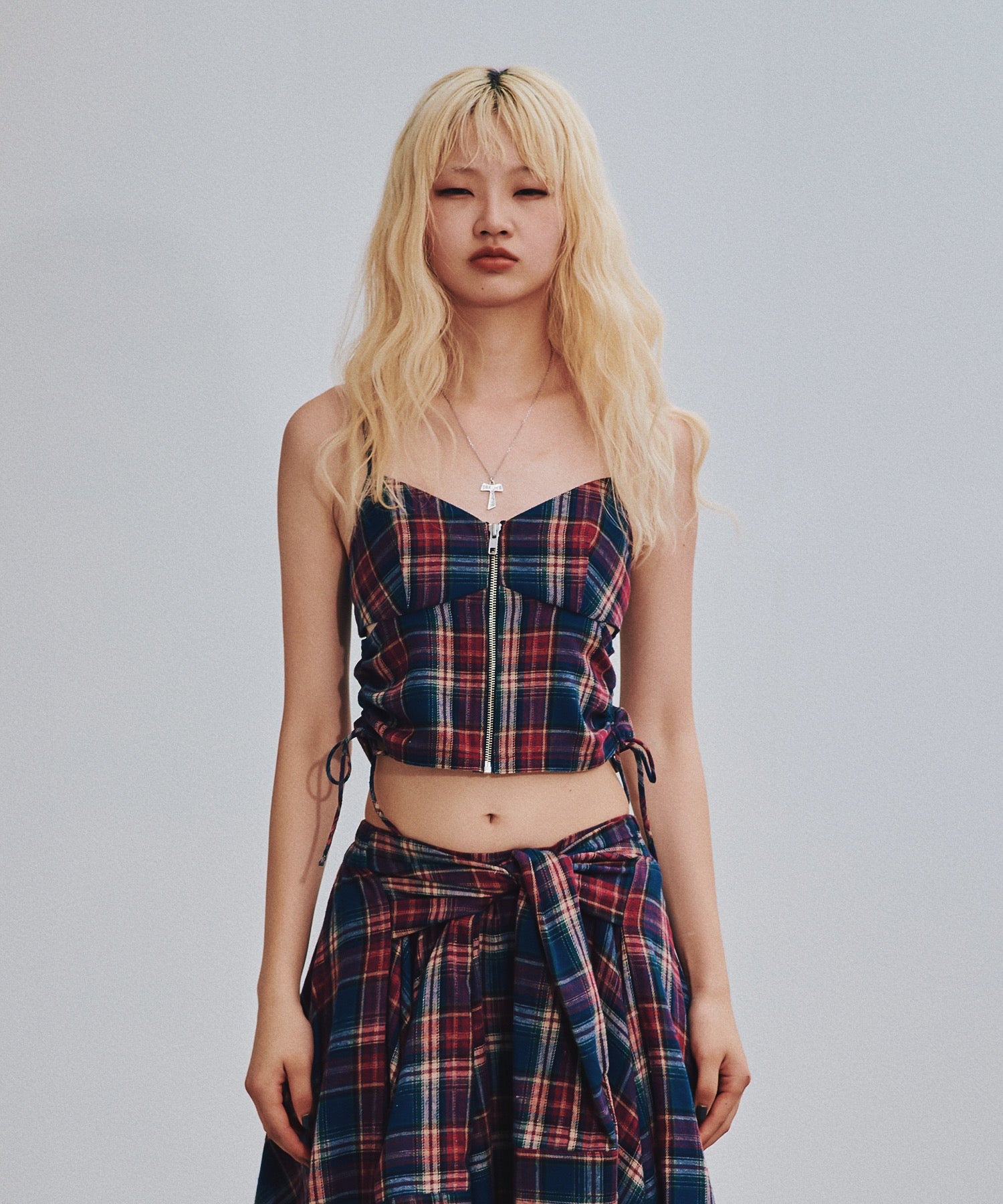 Front zip check camisole｜ACLENT（アクレント）