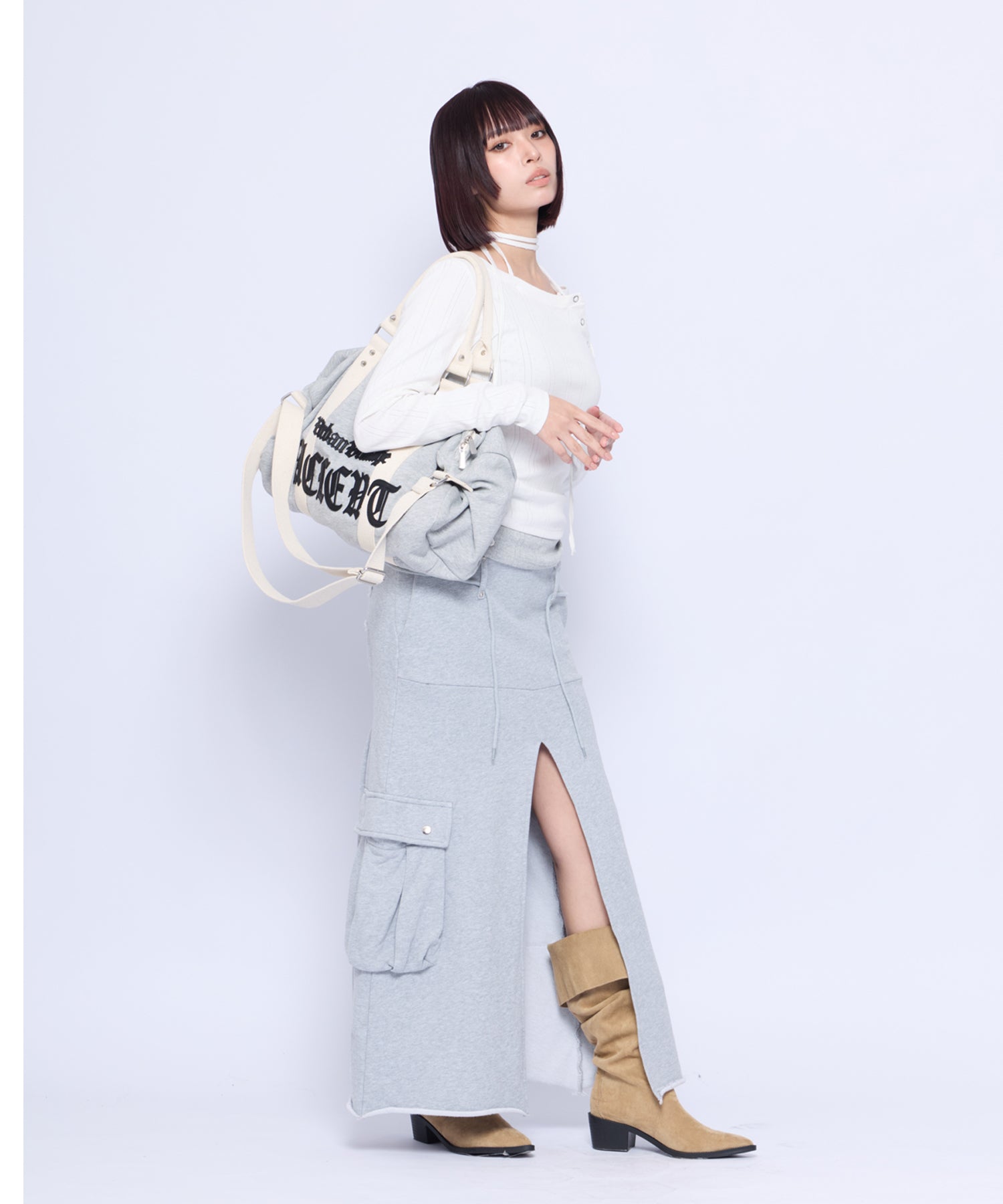 Leather Patch Sweat Bag