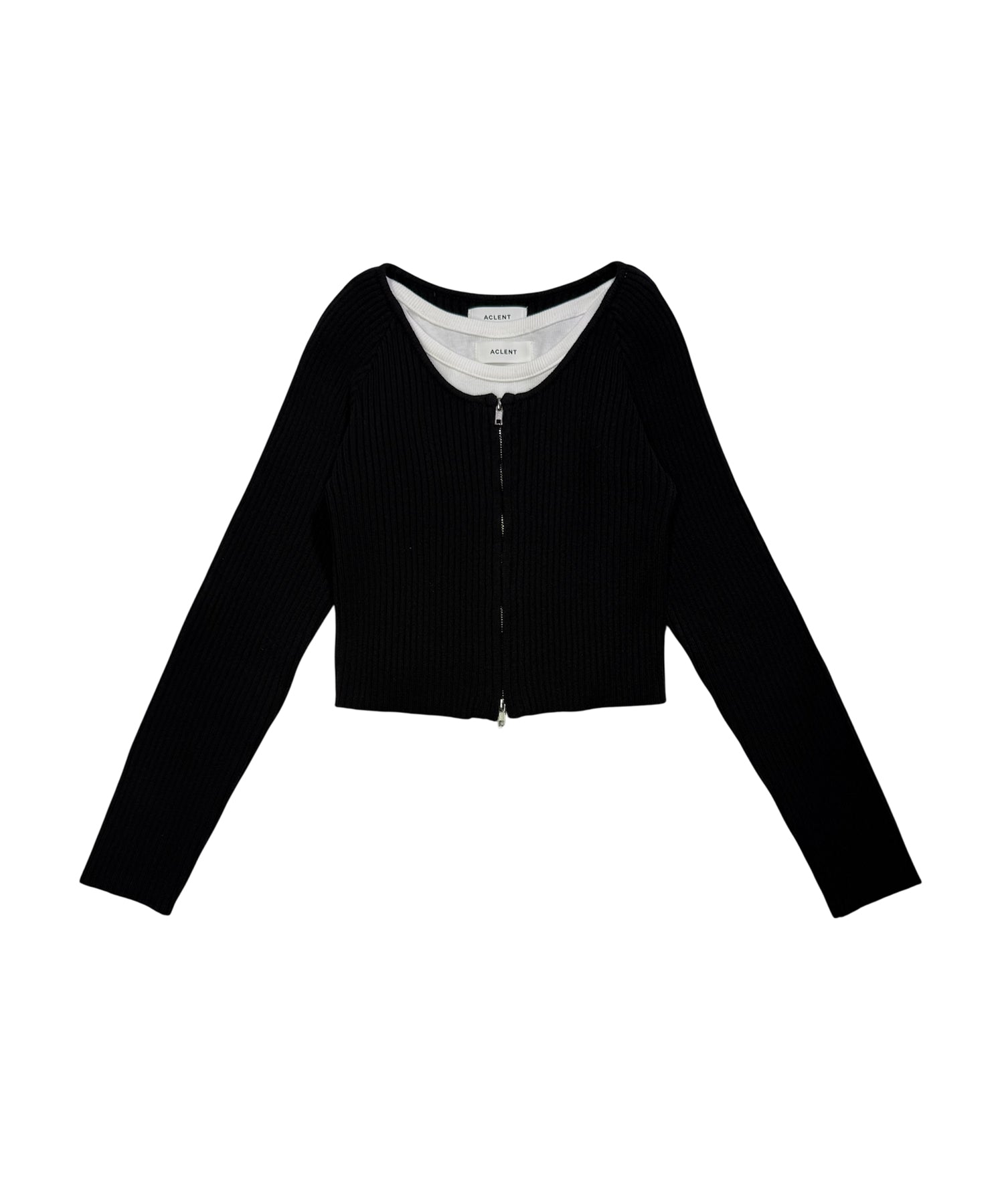 オフショルダーリブニットトップス