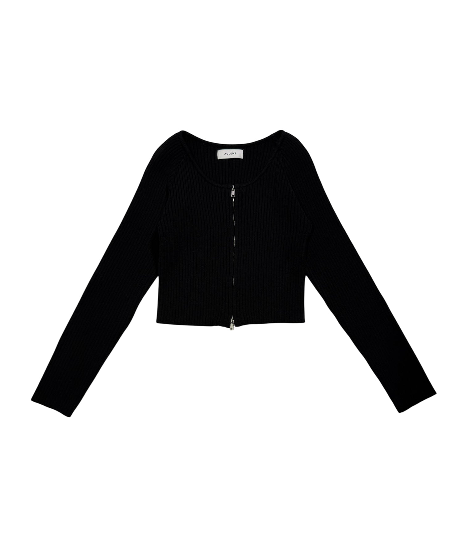 オフショルダーリブニットトップス