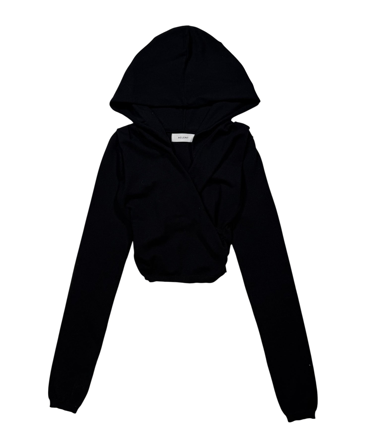 ドレープフードニットトップス