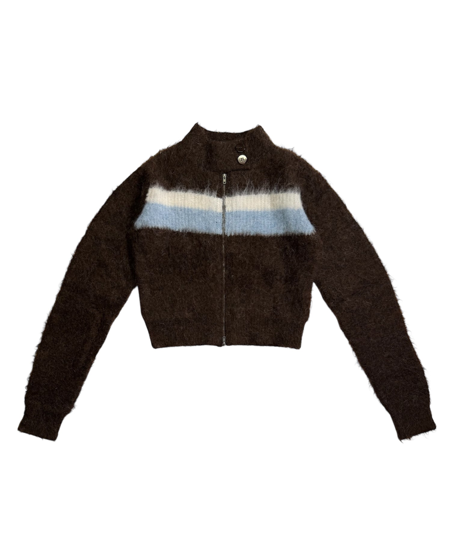 レーシングジップニットトップス