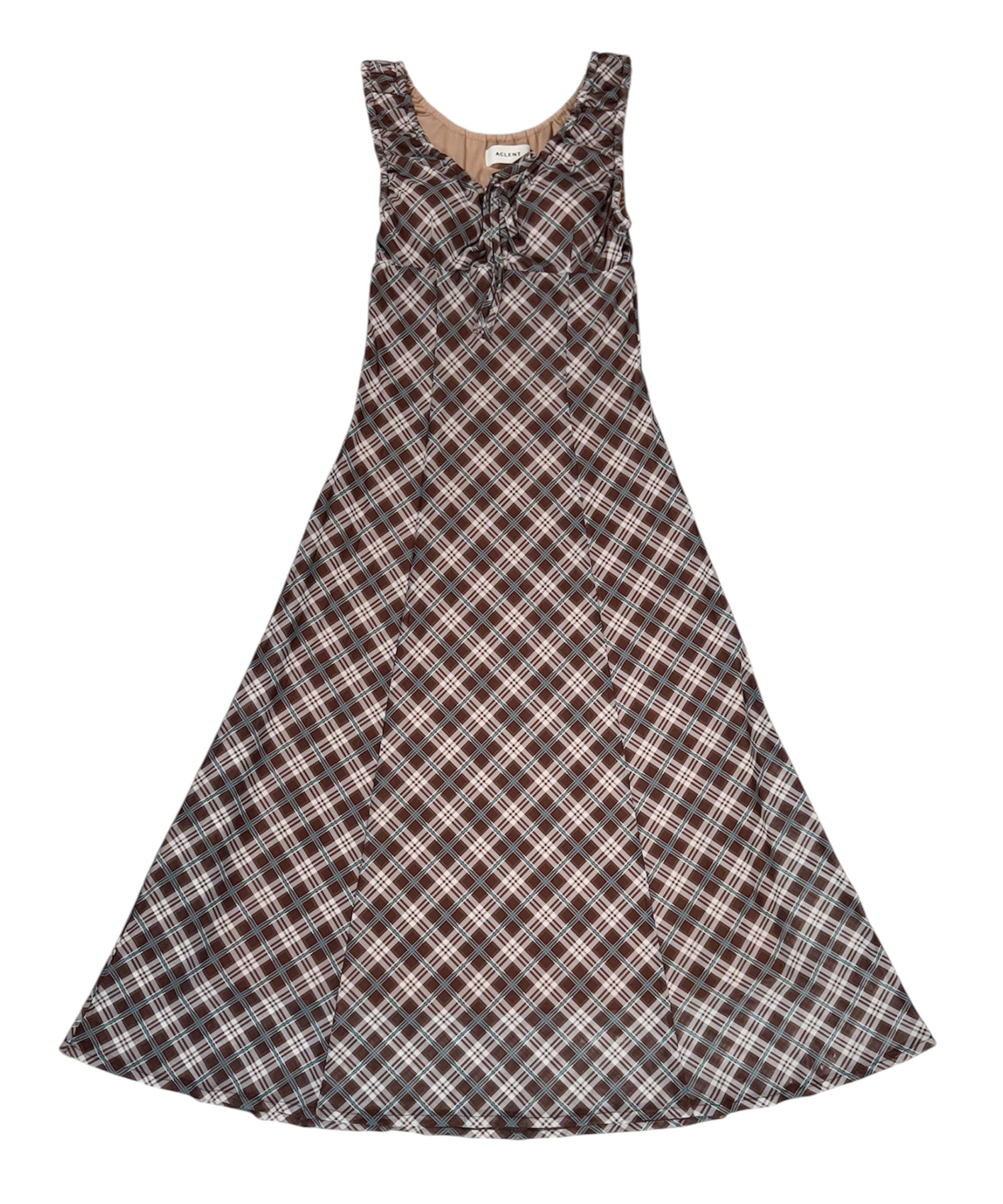 【miyu×ACLENT】アームギャザーシアーロングワンピース