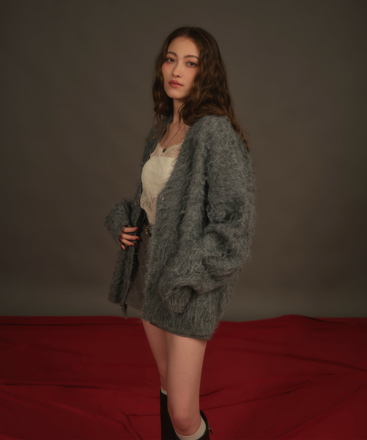 MODEL:163cm/COLOR:GRAY/SIZE:F