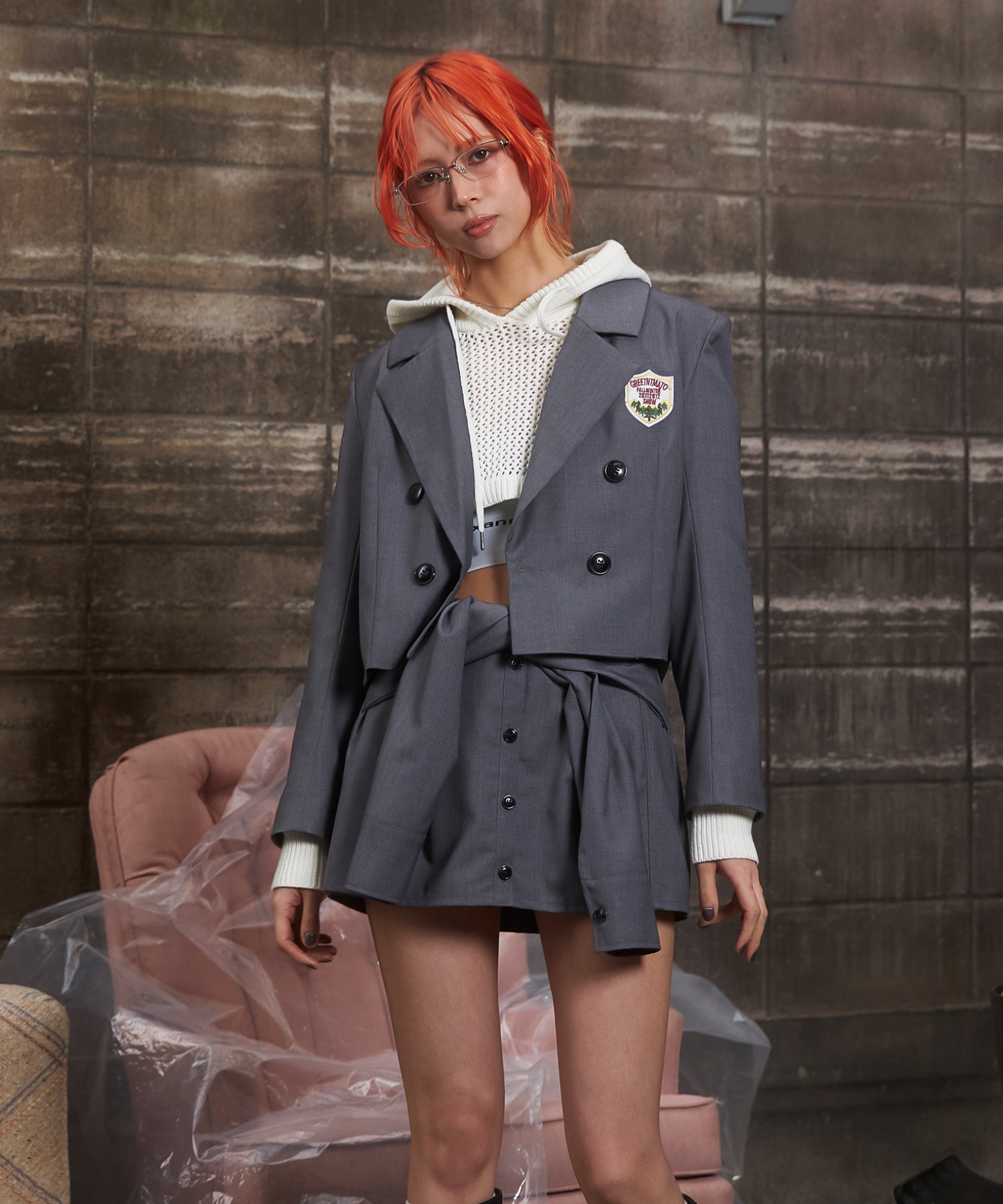 MODEL:172cm/COLOR:GRAY/SIZE:F