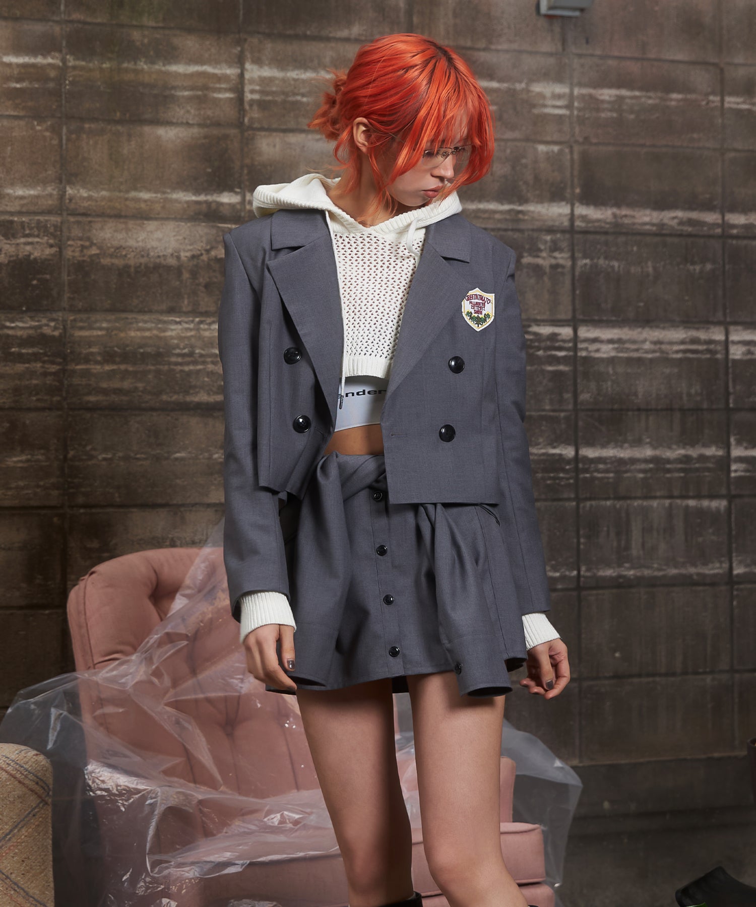 MODEL:172cm/COLOR:GRAY/SIZE:F