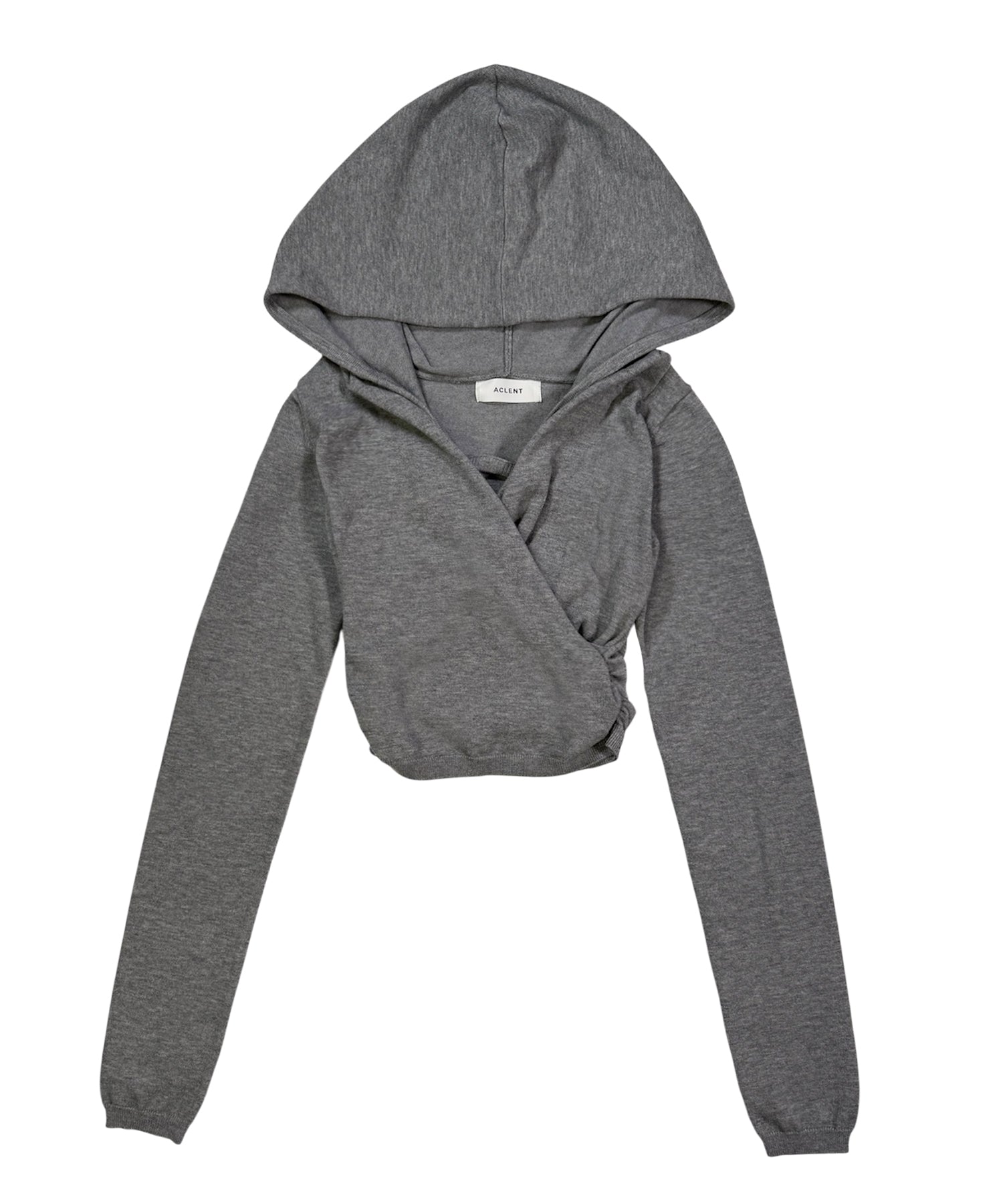 ドレープフードニットトップス