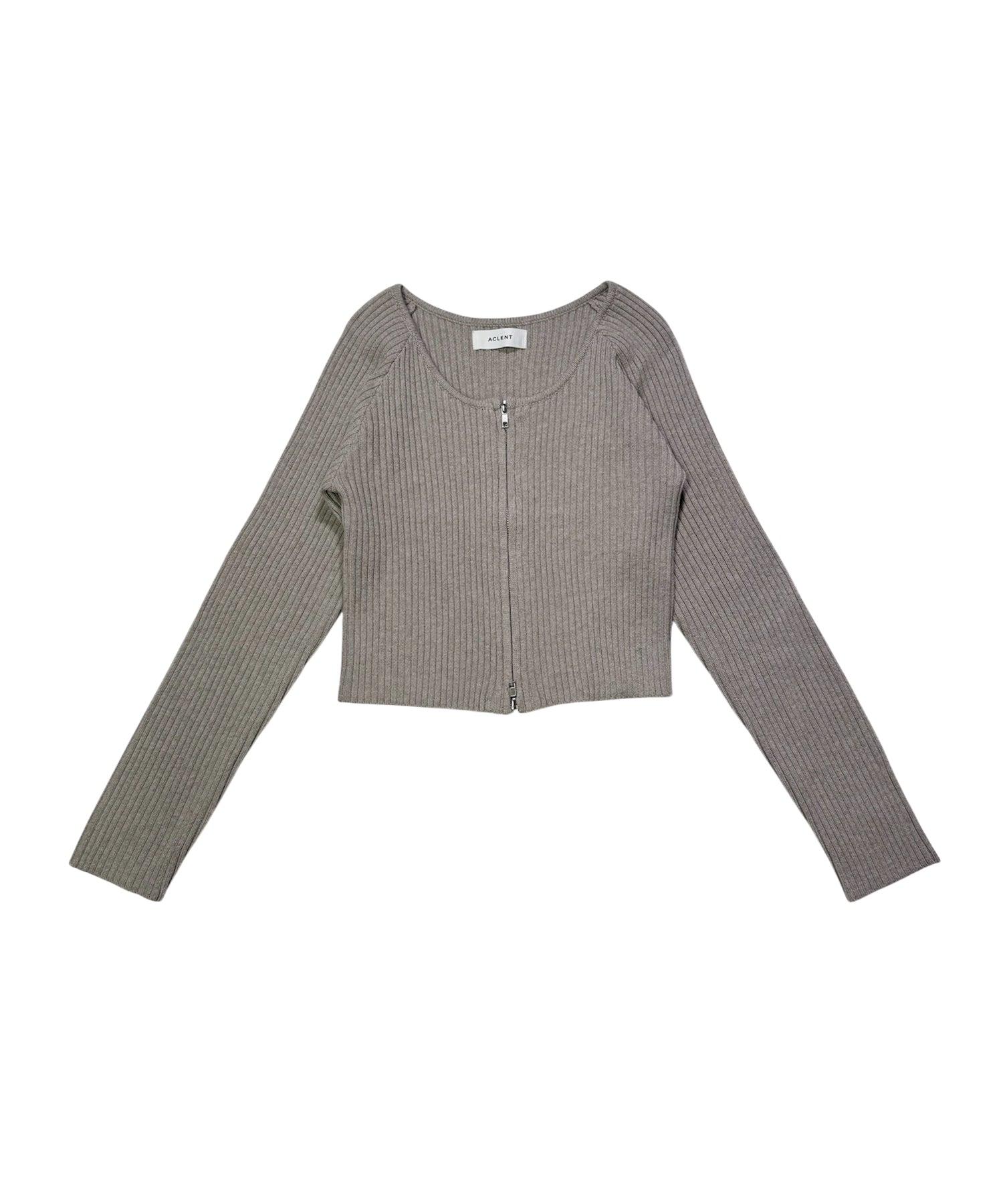 オフショルダーリブニットトップス