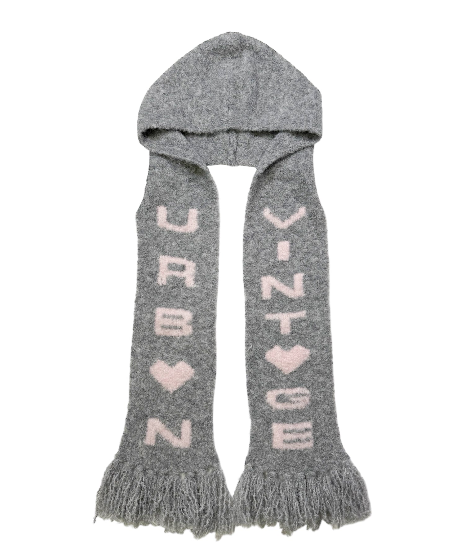 ロゴシャギーフードマフラー