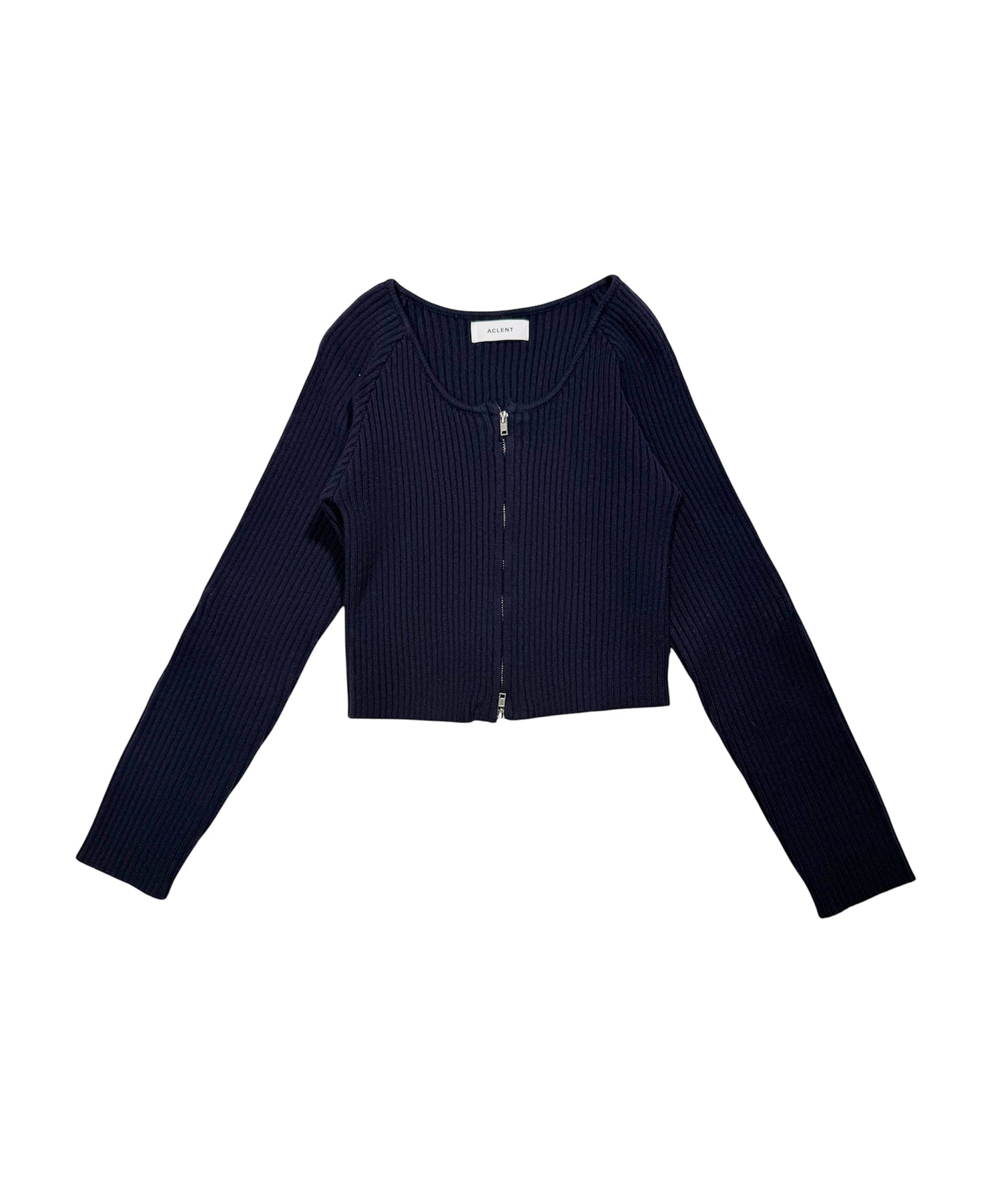 オフショルダーリブニットトップス