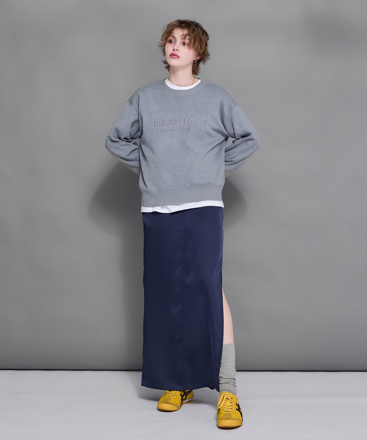 MODEL:170cm/COLOR:GRAY/SIZE:F