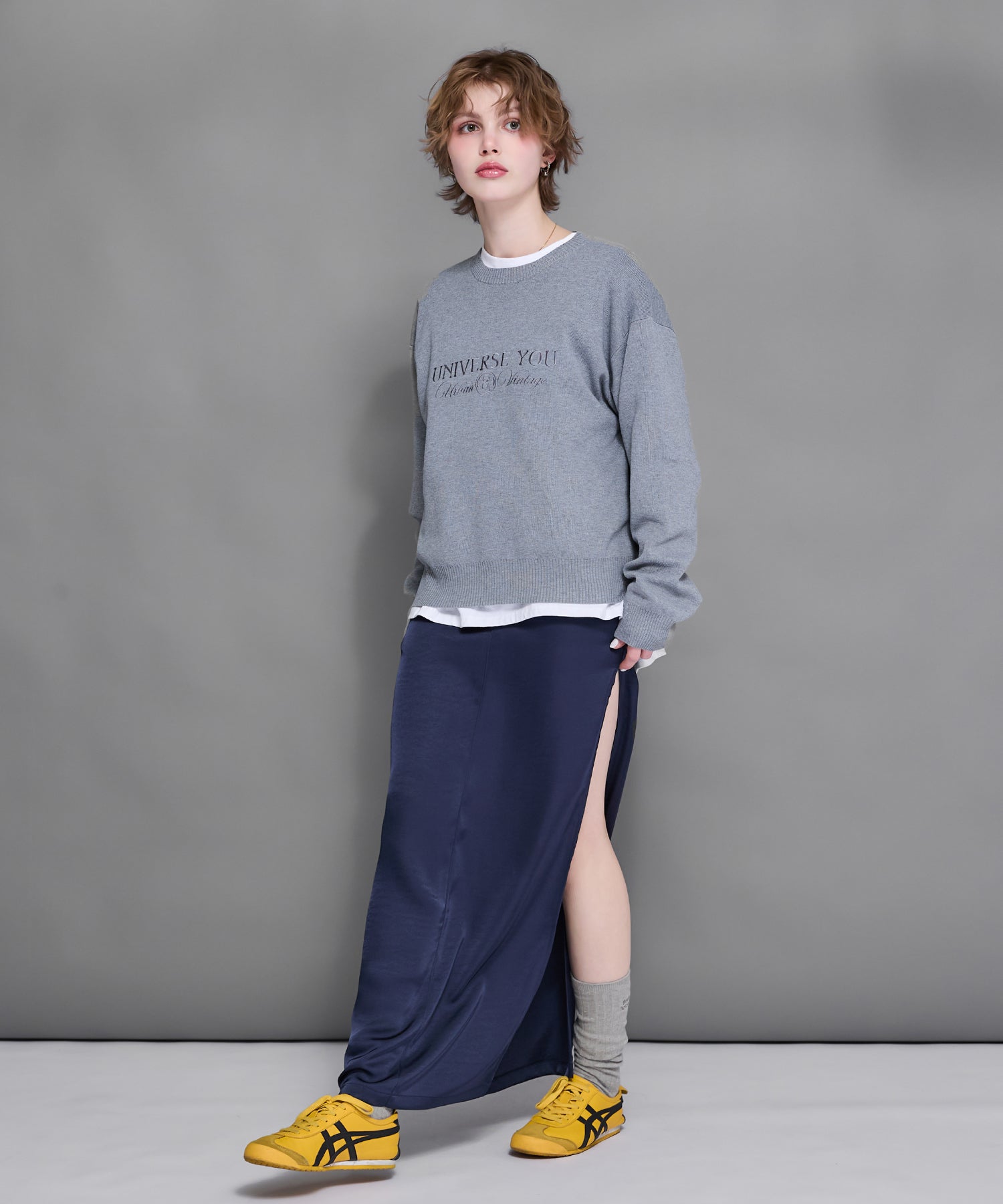 MODEL:170cm/COLOR:GRAY/SIZE:F