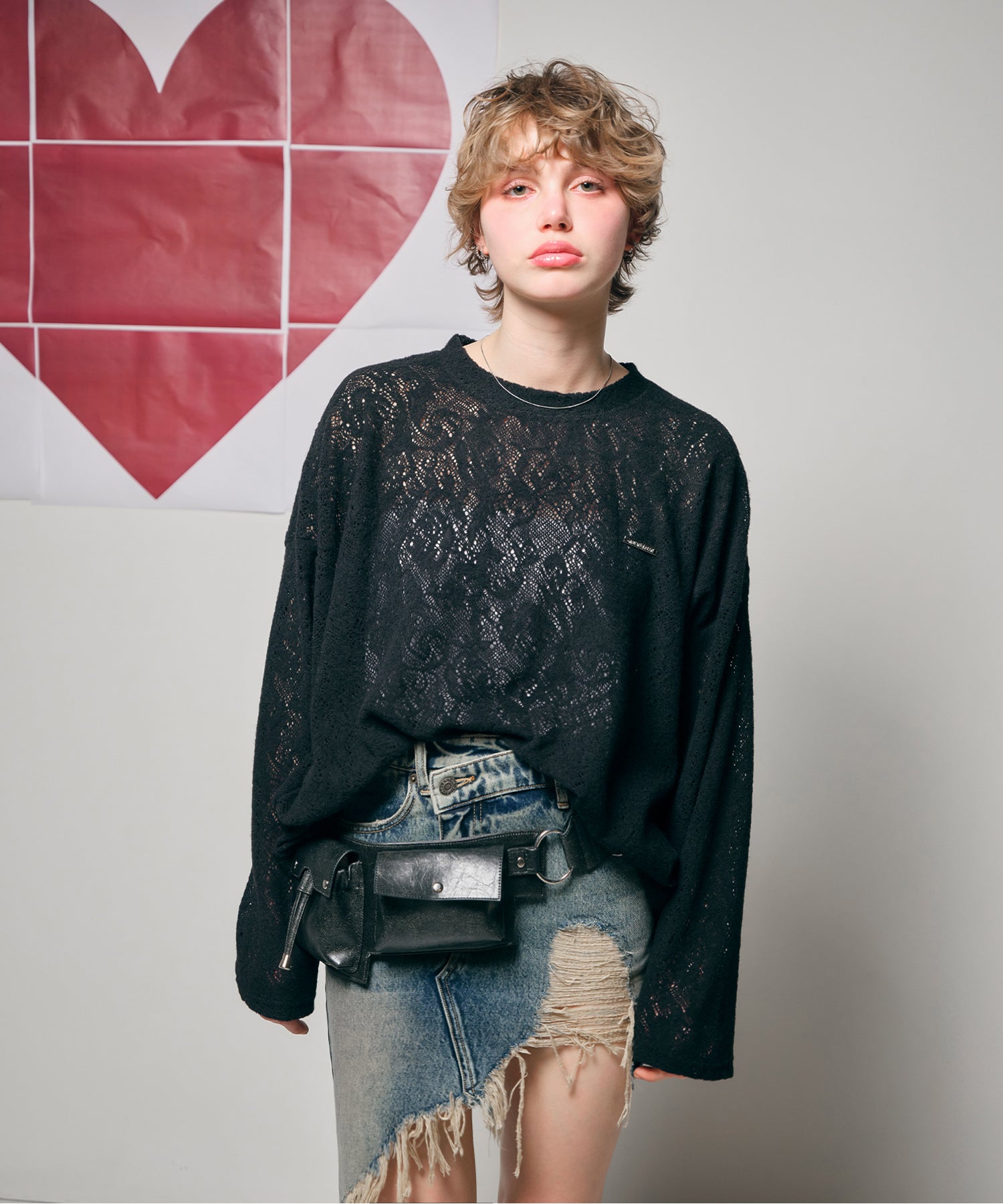 MODEL:170cm/COLOR:BLACK/SIZE:F