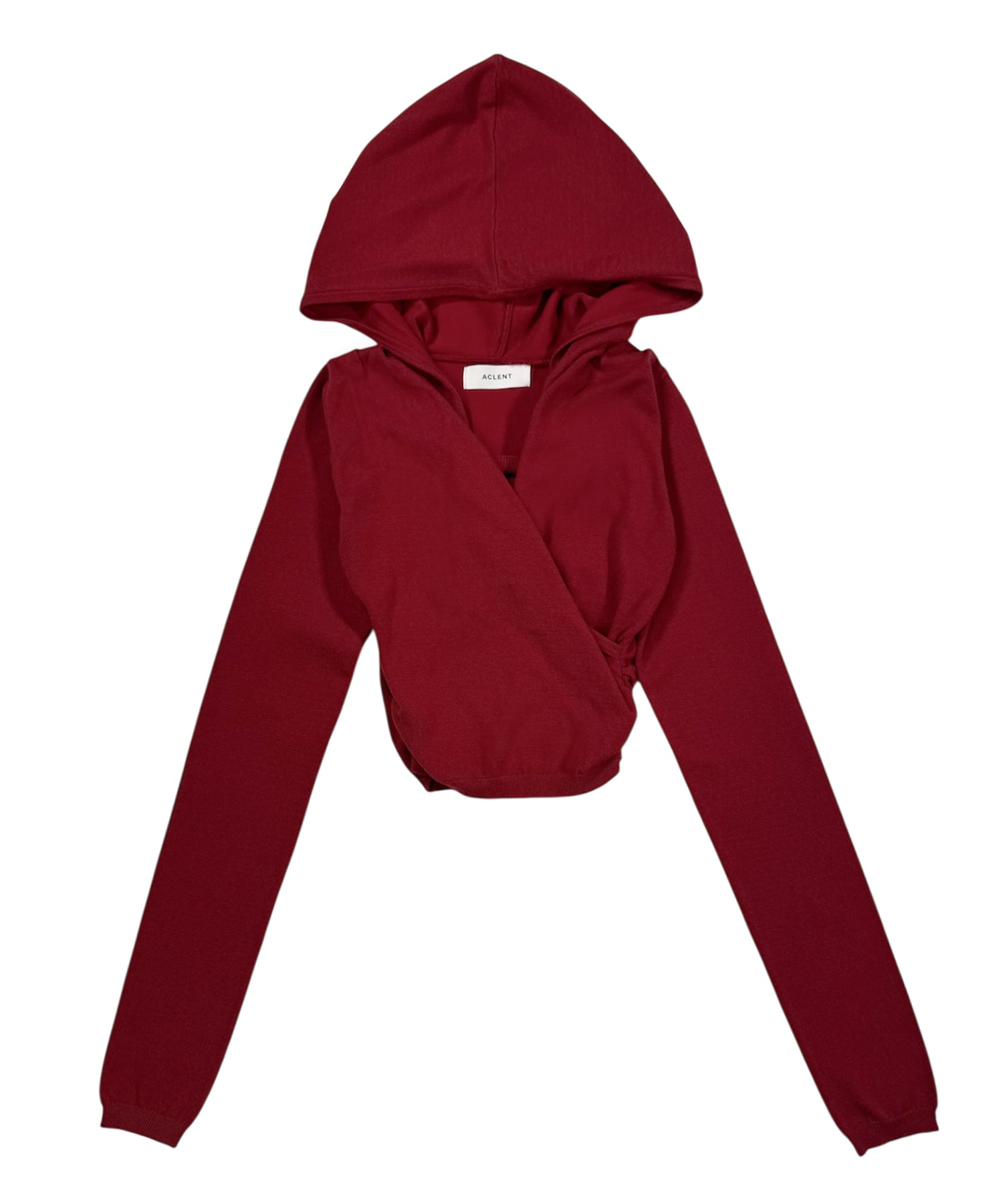 ドレープフードニットトップス