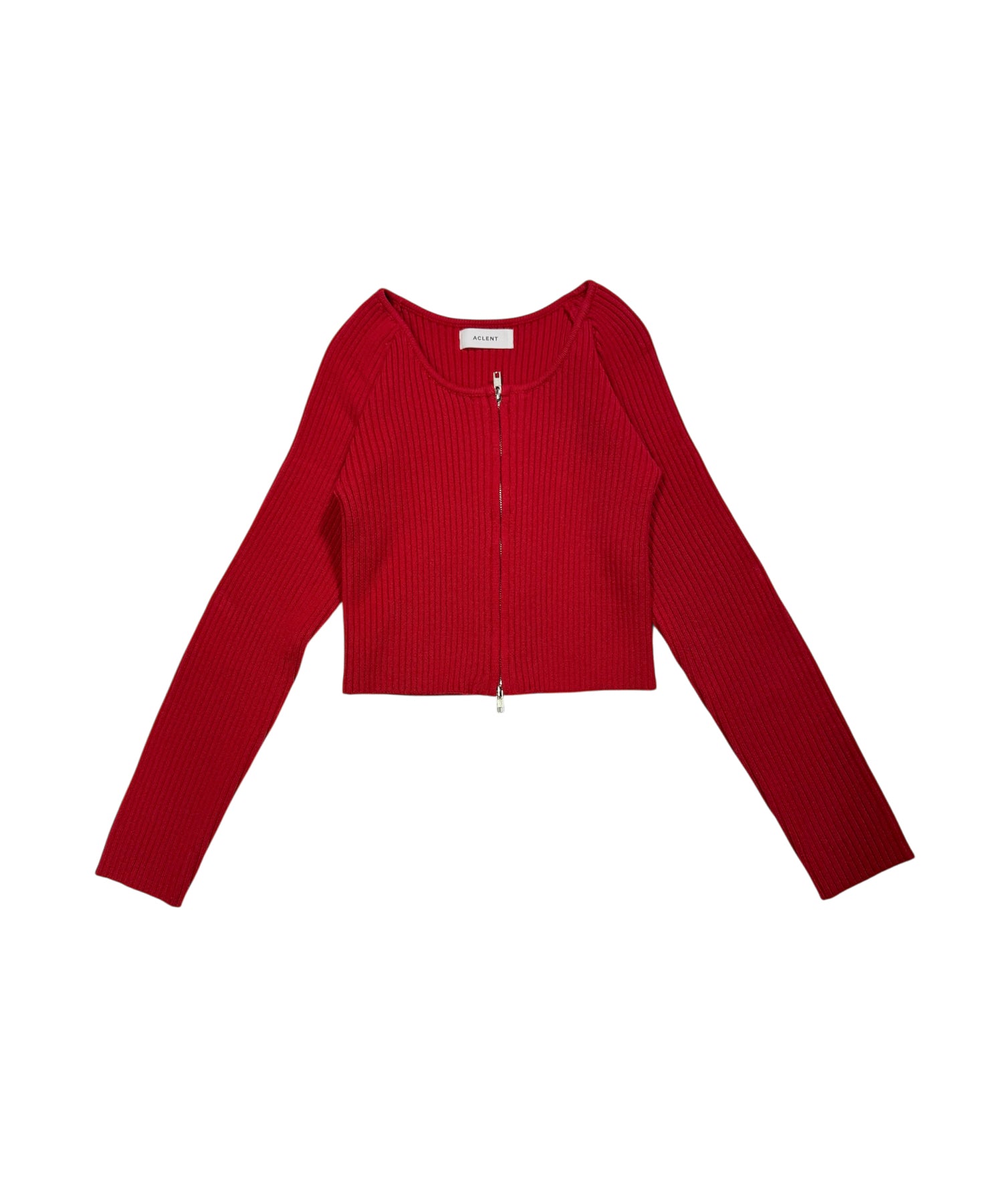 オフショルダーリブニットトップス