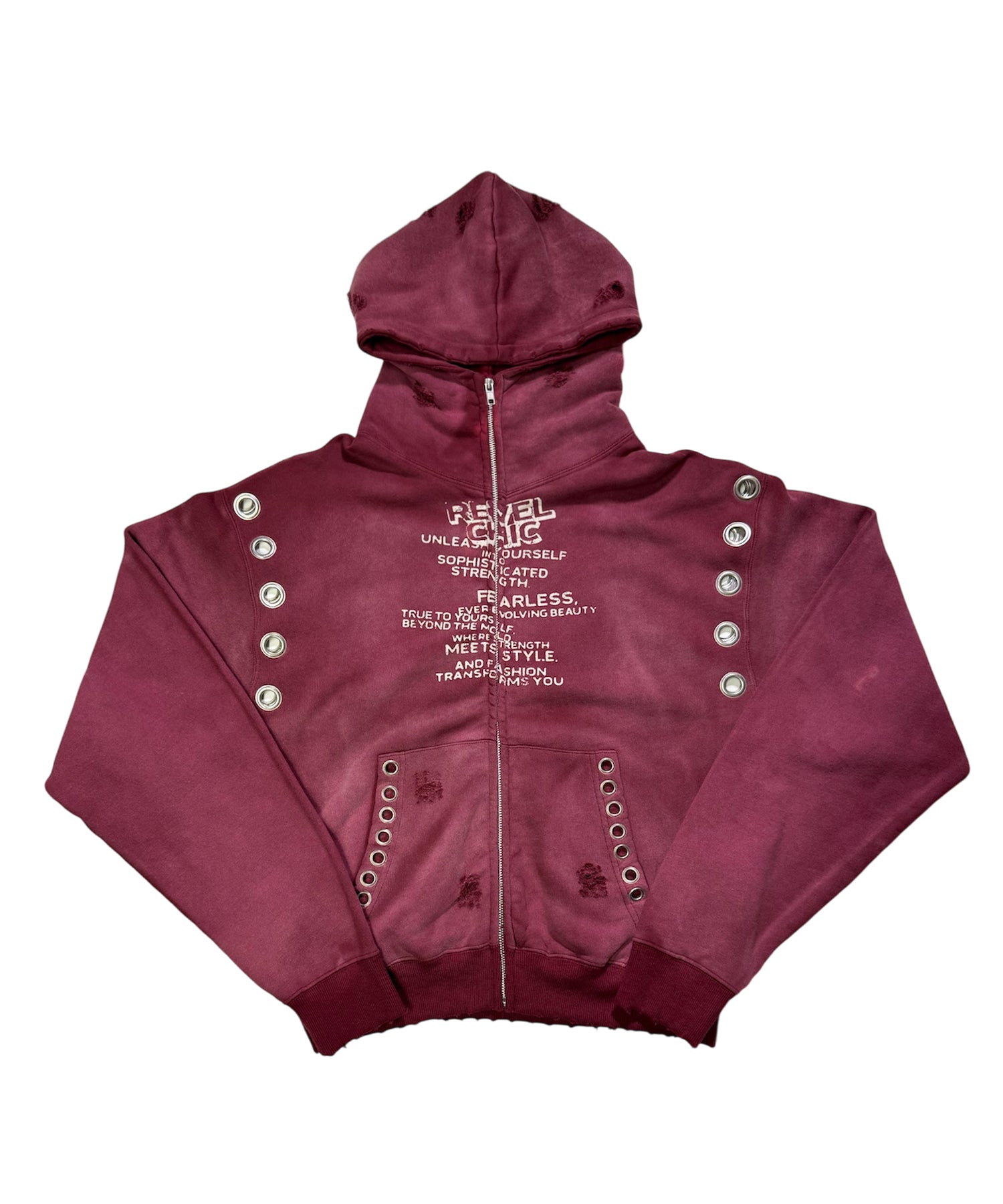 アイレットディティールジップフーディー