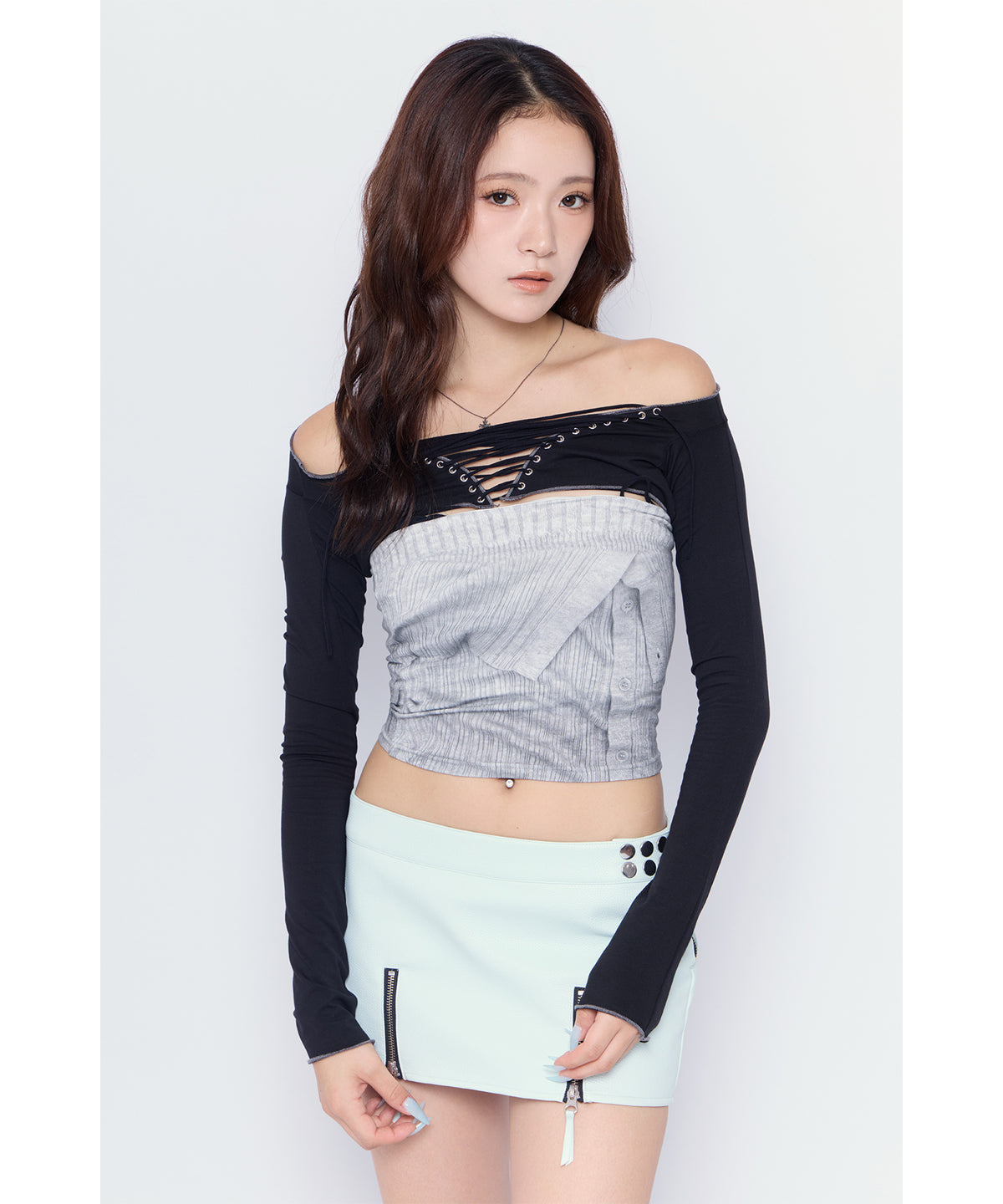 MODEL:170cm/COLOR:GRY/SIZE:F