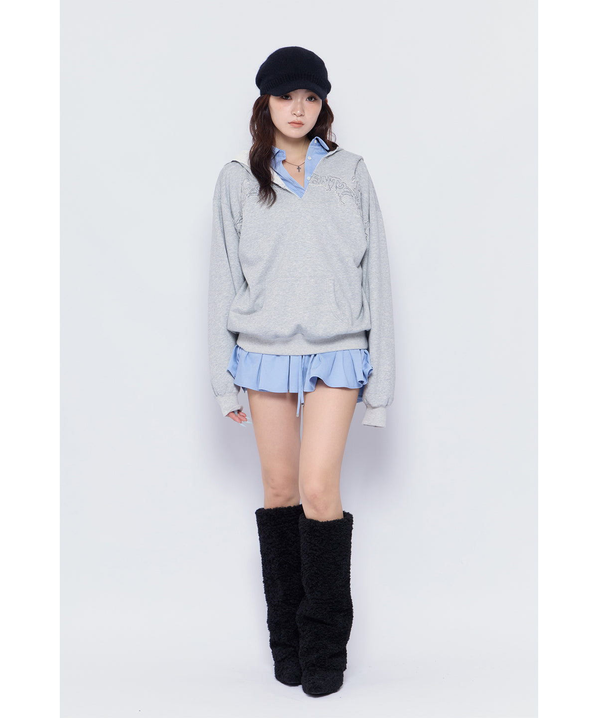 MODEL:170cm/COLOR:GRY/SIZE:F
