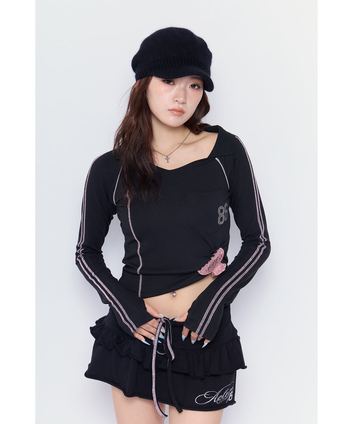 MODEL:170cm/COLOR:BLK/SIZE:F