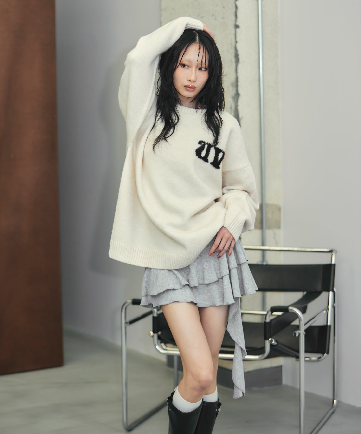 MODEL:170cm/COLOR:GRAY/SIZE:F