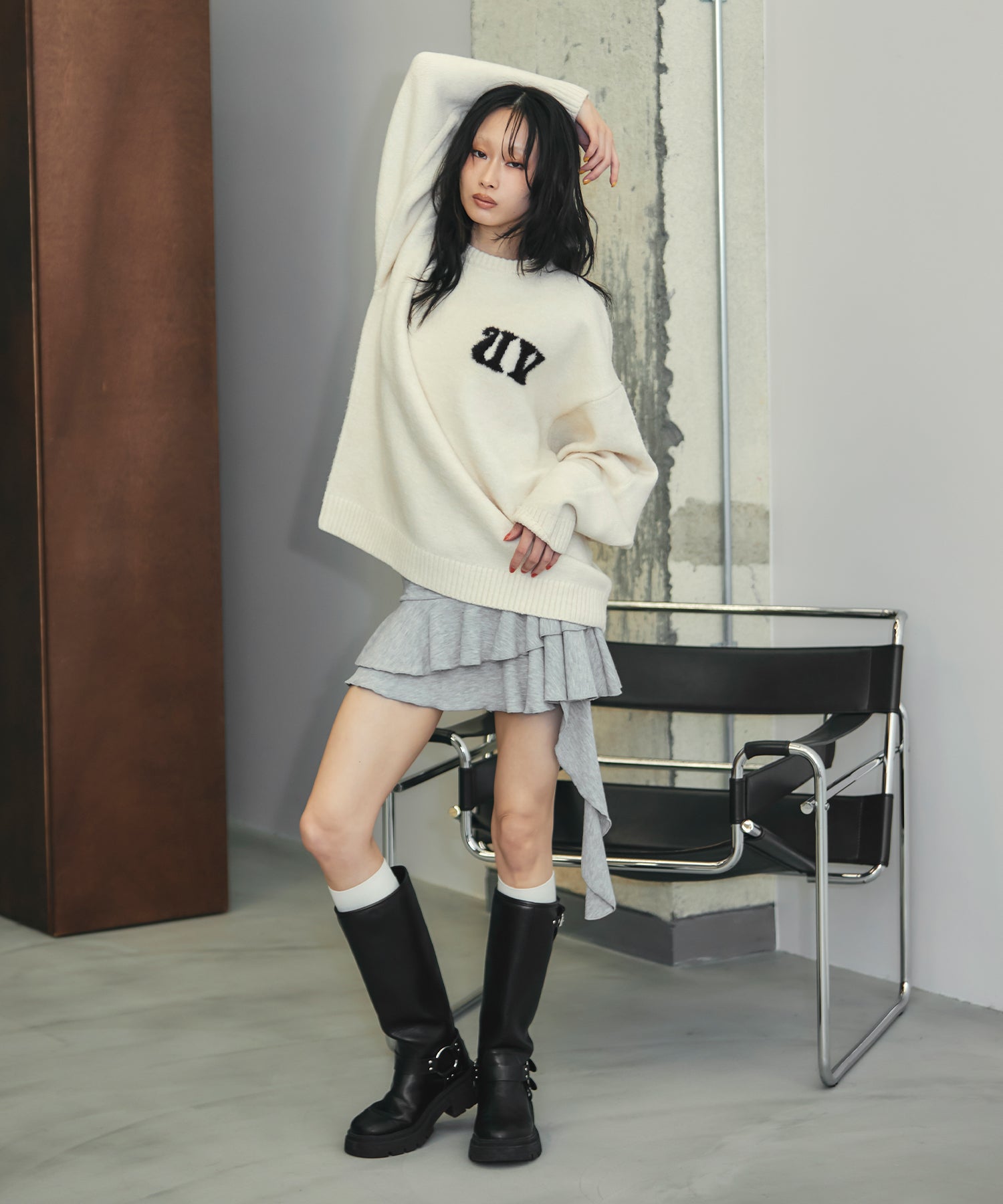 MODEL:170cm/COLOR:GRAY/SIZE:F