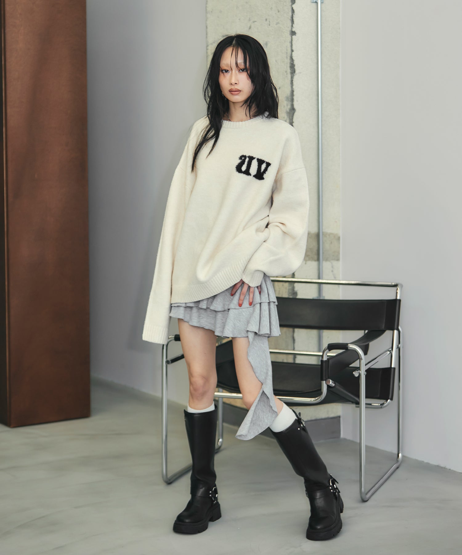 MODEL:170cm/COLOR:GRAY/SIZE:F