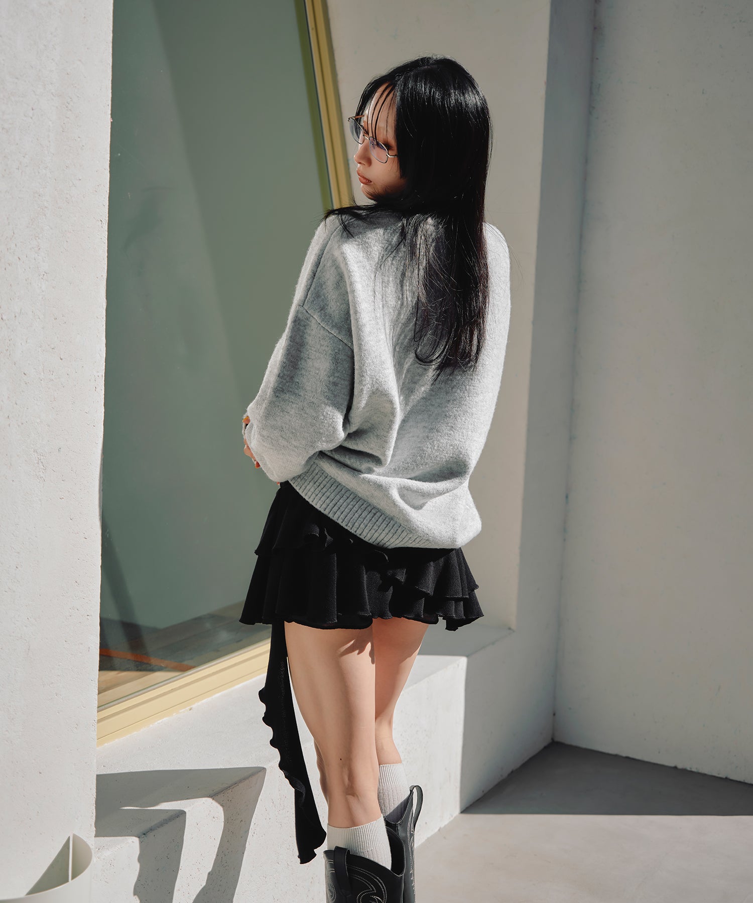 MODEL:170cm/COLOR:BLACK/SIZE:F