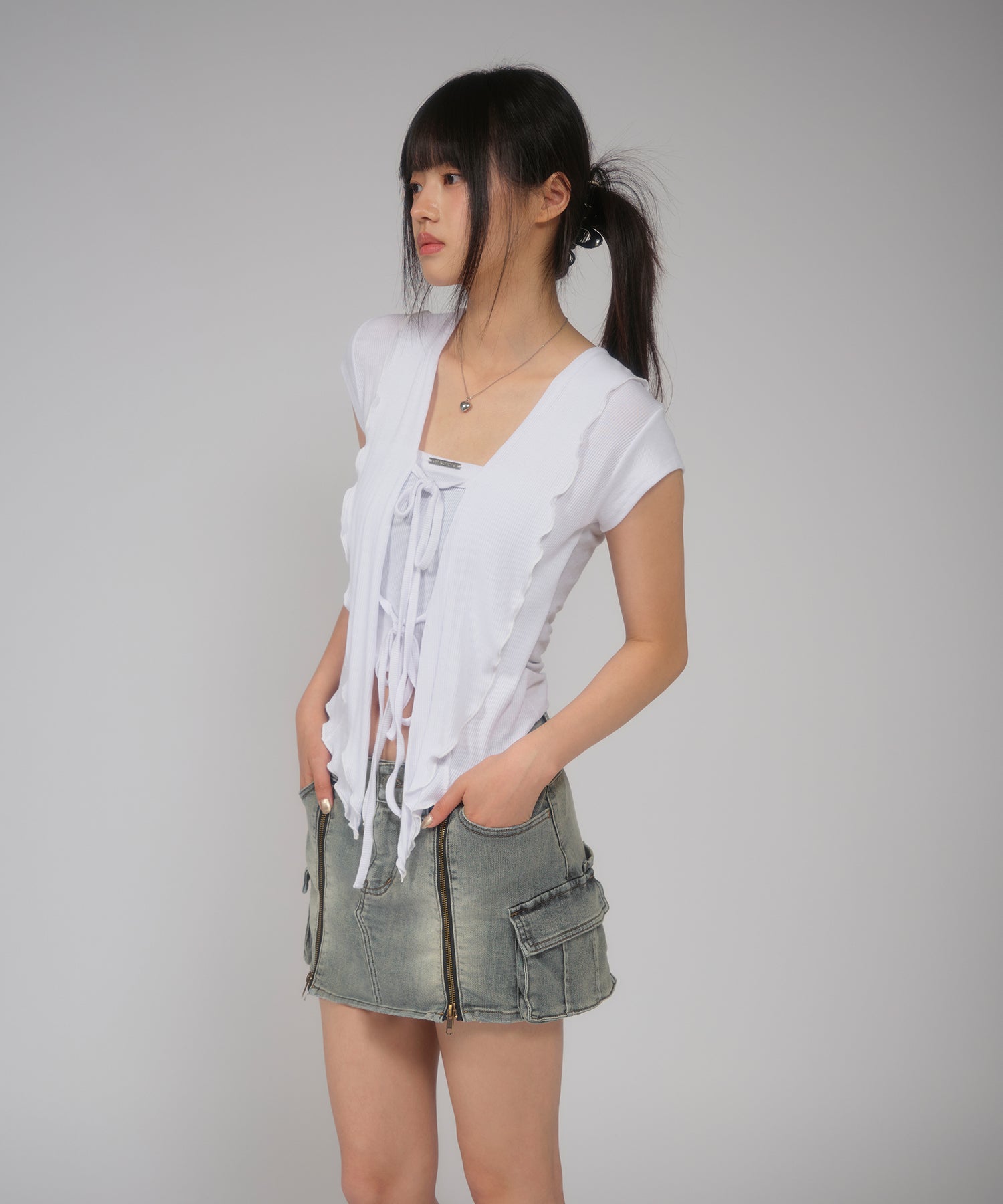 MODEL:168cm/COLOR:LIGHT BLUE/SIZE:M