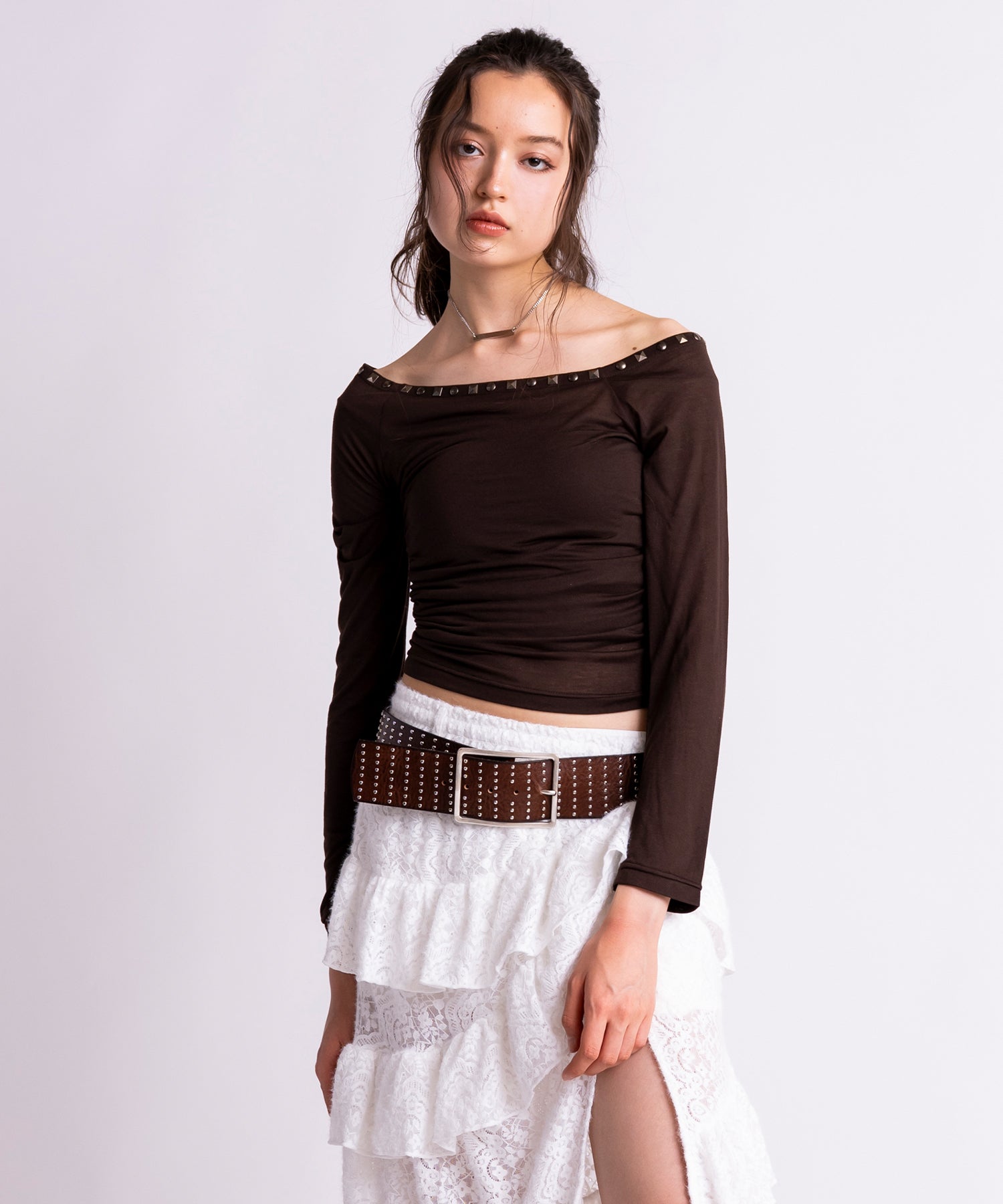 MODEL:163cm/COLOR:BROWN/SIZE:F