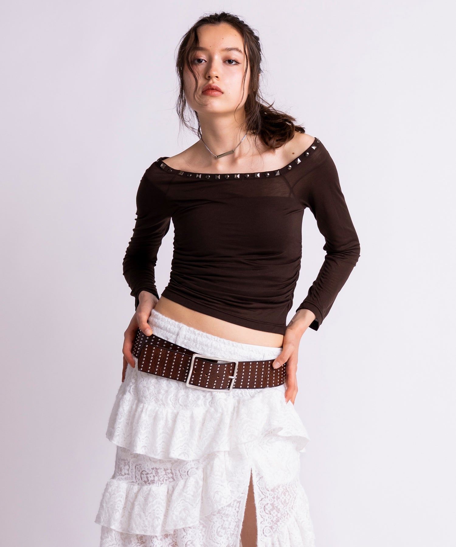 MODEL:163cm/COLOR:BROWN/SIZE:F
