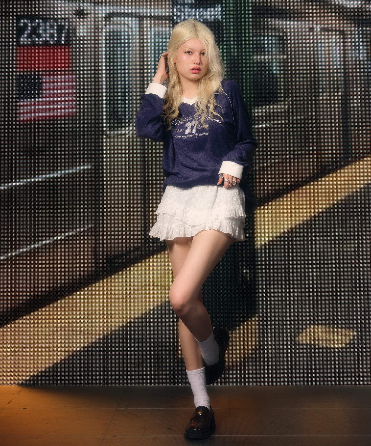 MODEL:170cm/COLOR:NAVY/SIZE:F