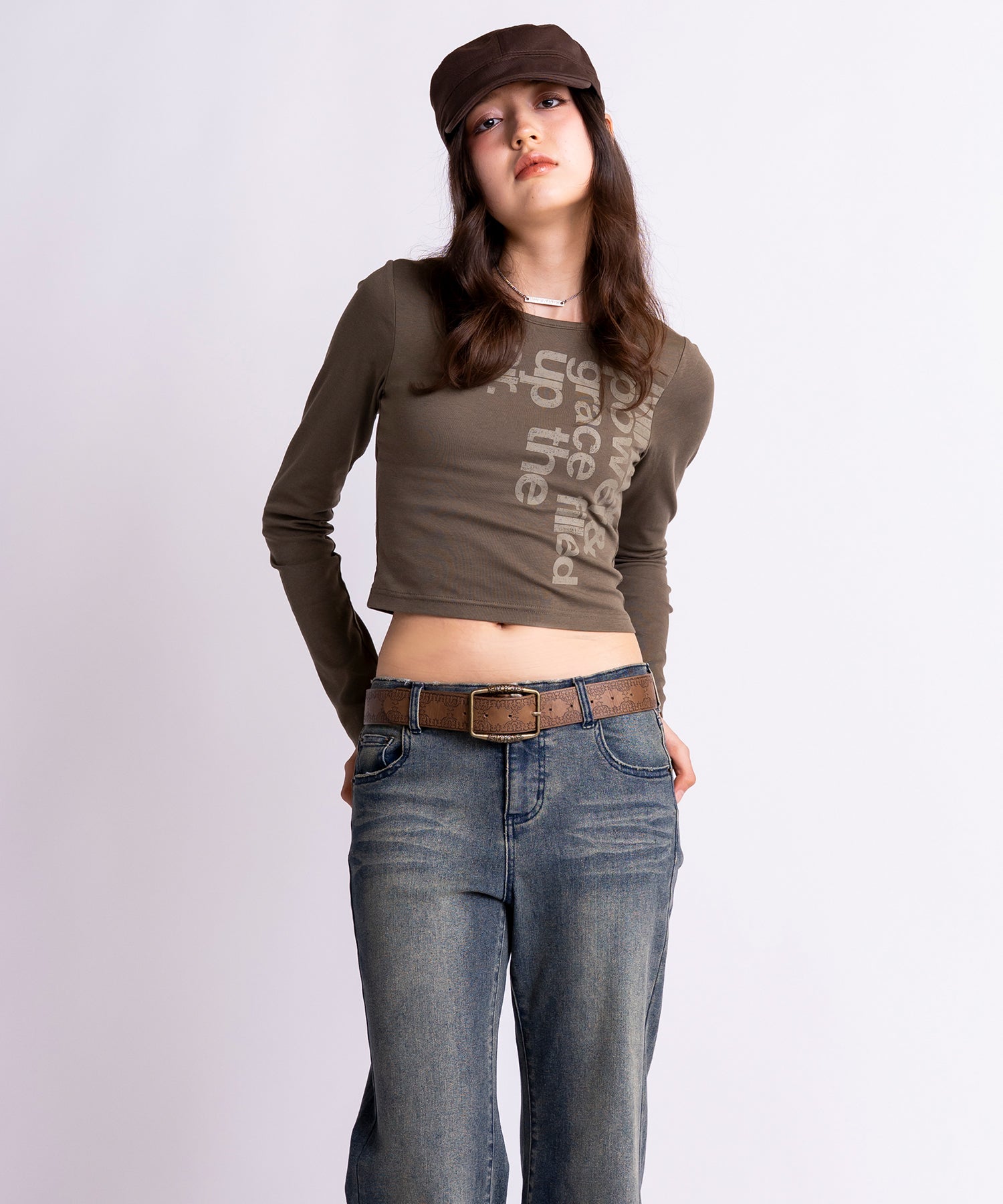 MODEL:163cm/COLOR:KHAKI/SIZE:F